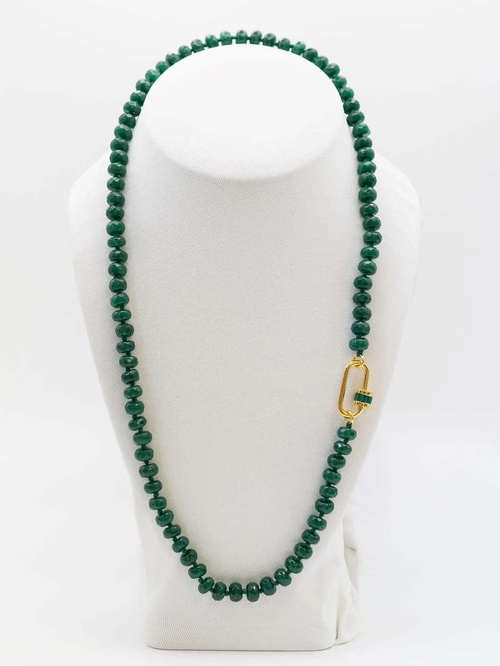 24 Inch Green Gem Necklace