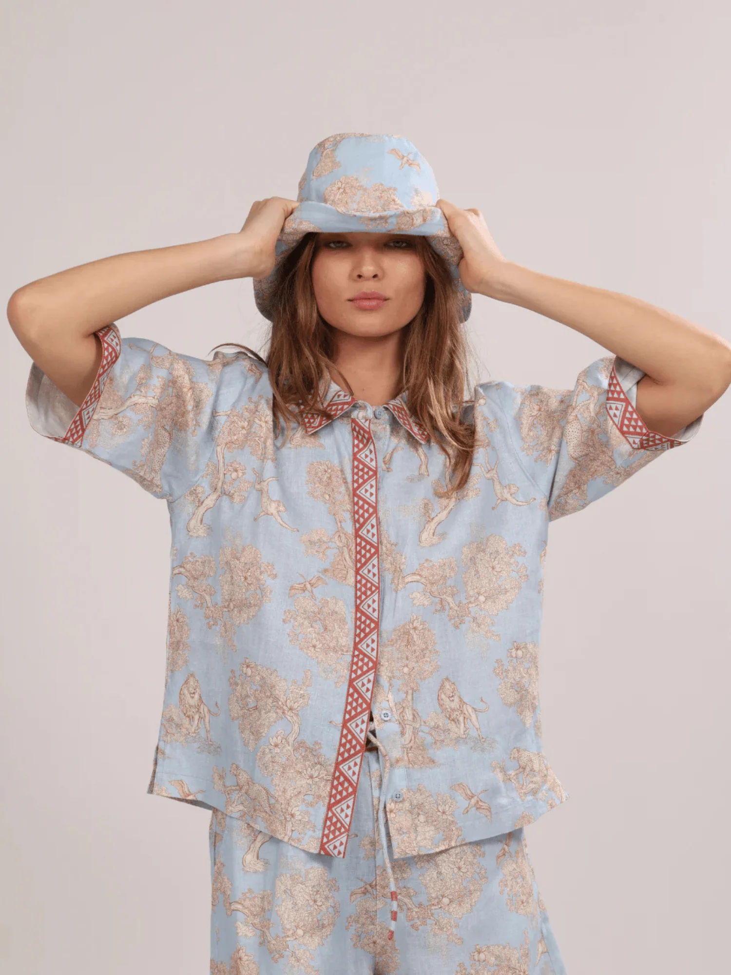 Africa Light Blue Short Sleeve Shirt