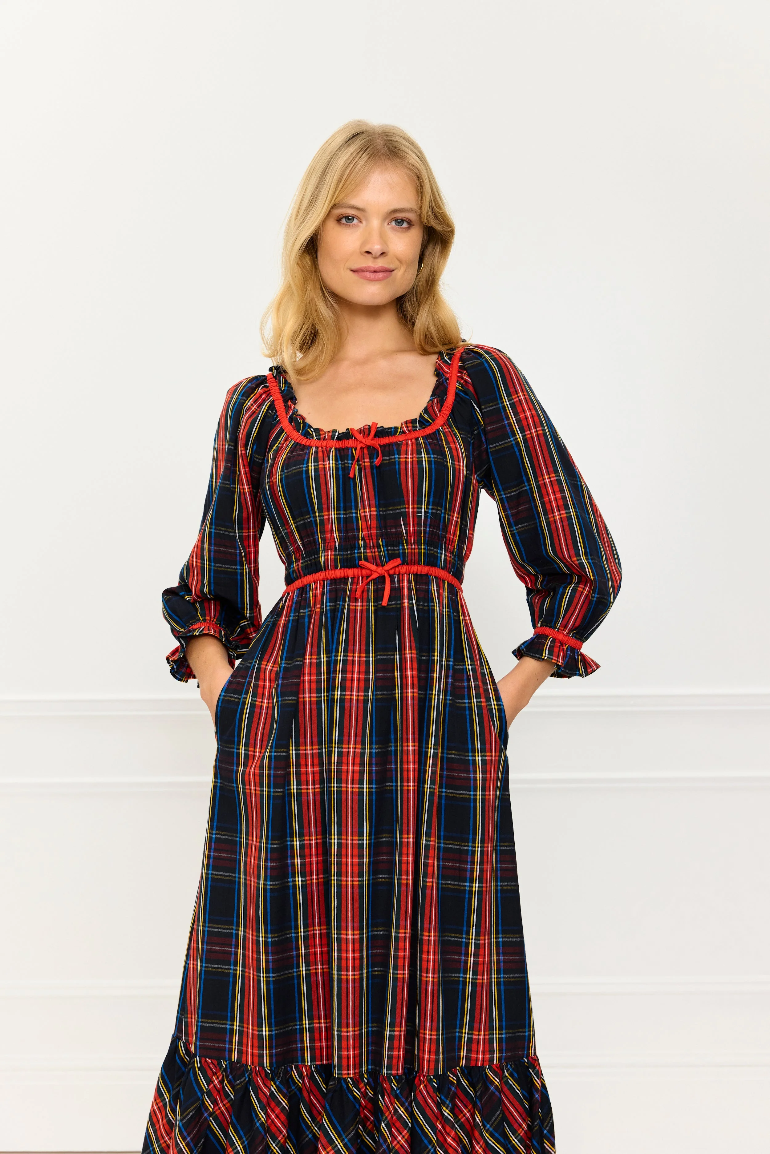 Agatha Dress in Midnight Tartan - Image 2