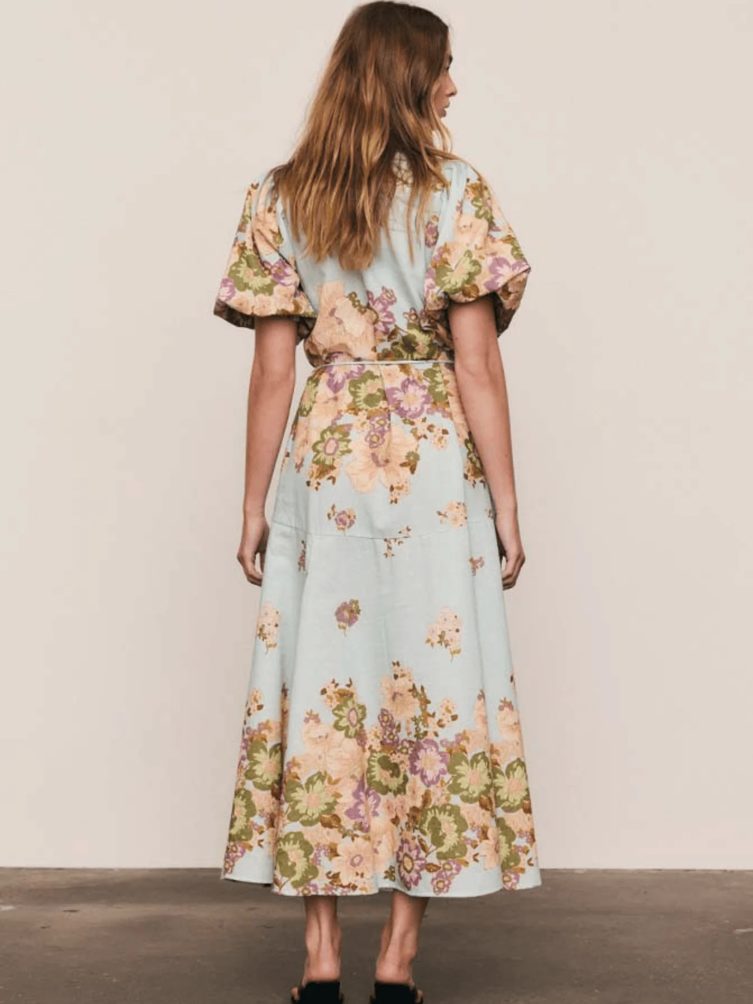 Alma Midi Shirt Dress in Blue - Image 3
