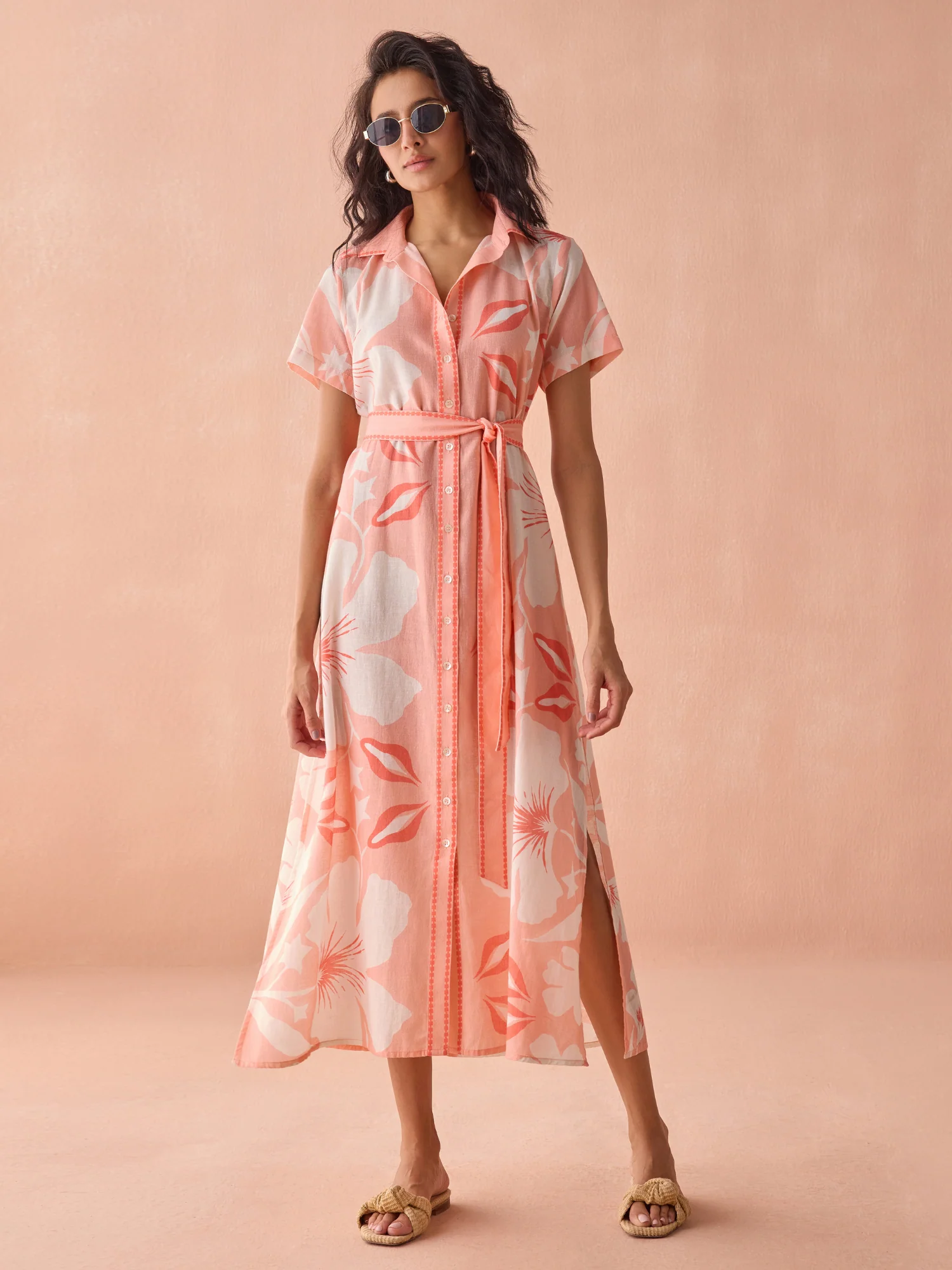 Amira Shirt Dress in Alma Nectar