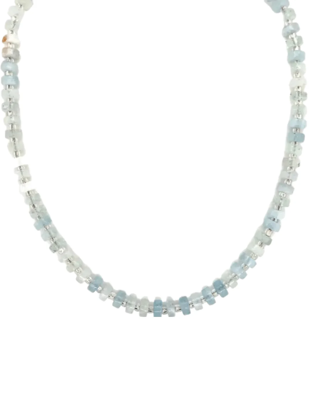 Aquamarine Natural Gemstone Beaded Layering Necklace