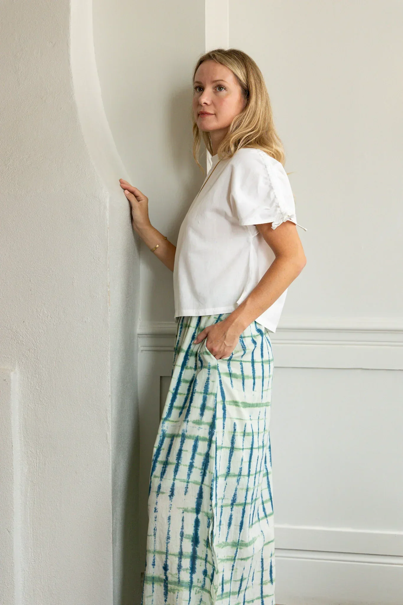 Aiden Maxi Skirt in Smoke Green & Teal Tie Dye - Image 5