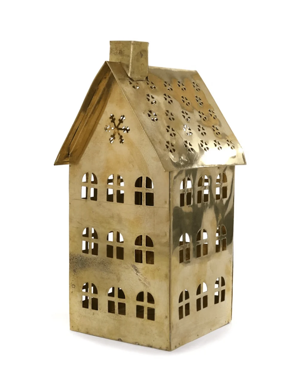 Brass Snowflake Tea Light House