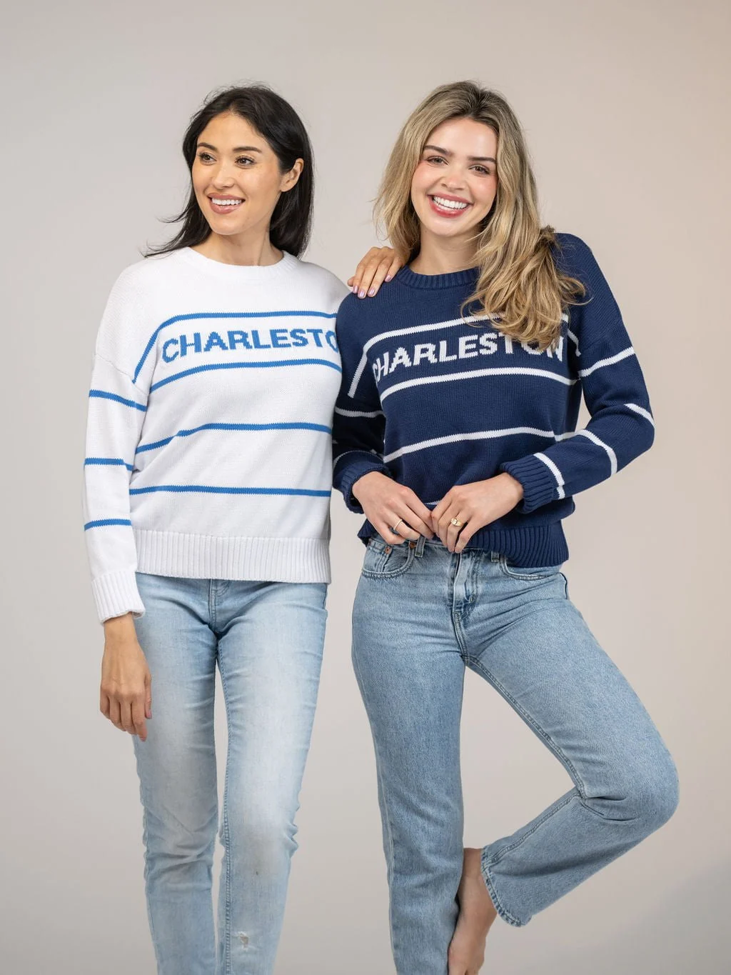 Charleston Sweater in Navy Stripe - Image 6
