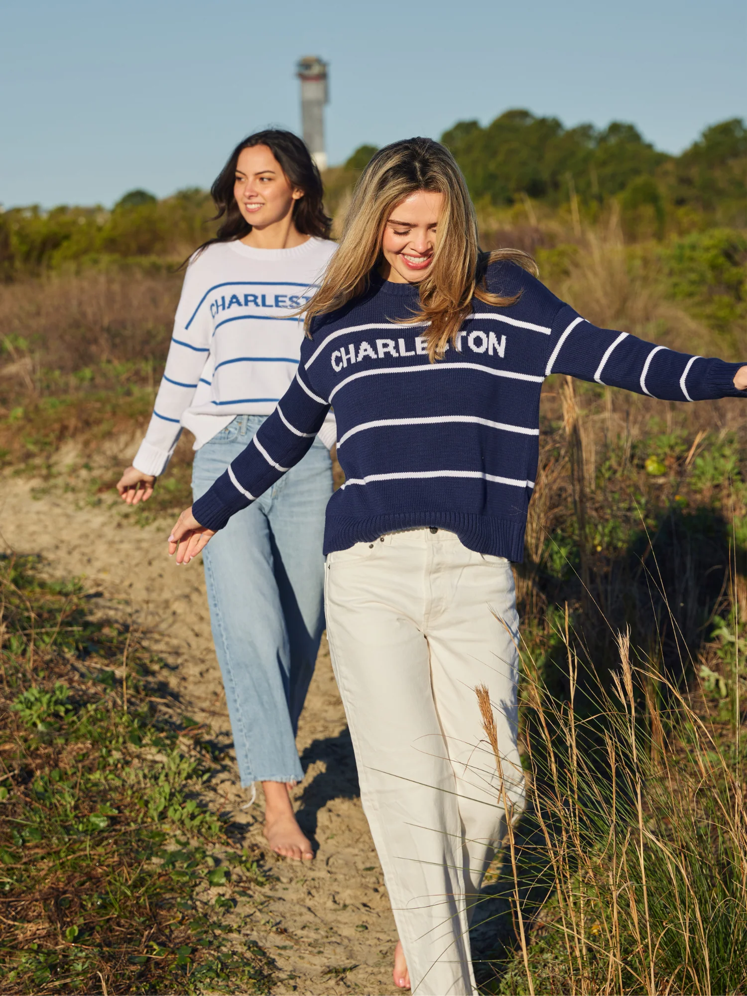 Charleston Sweater in Navy Stripe - Image 7