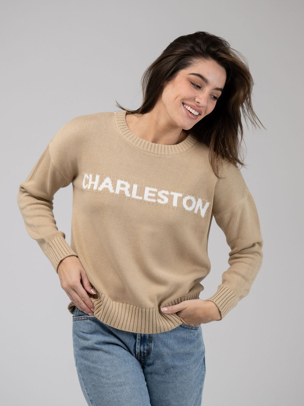 Charleston Sweater in Tan - Image 3