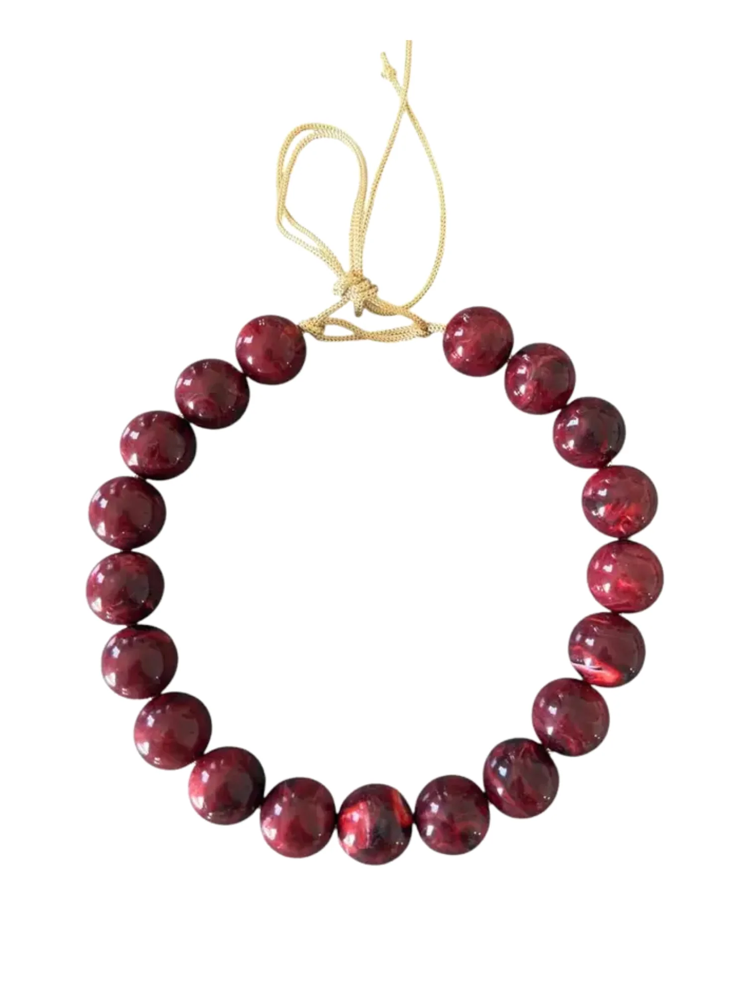 Chunky Beaded Necklace in Marbled Garnet