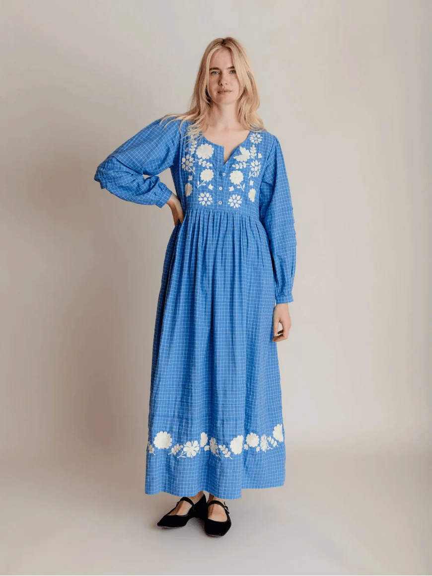 Cleo Dress in Ottoman Embroidery