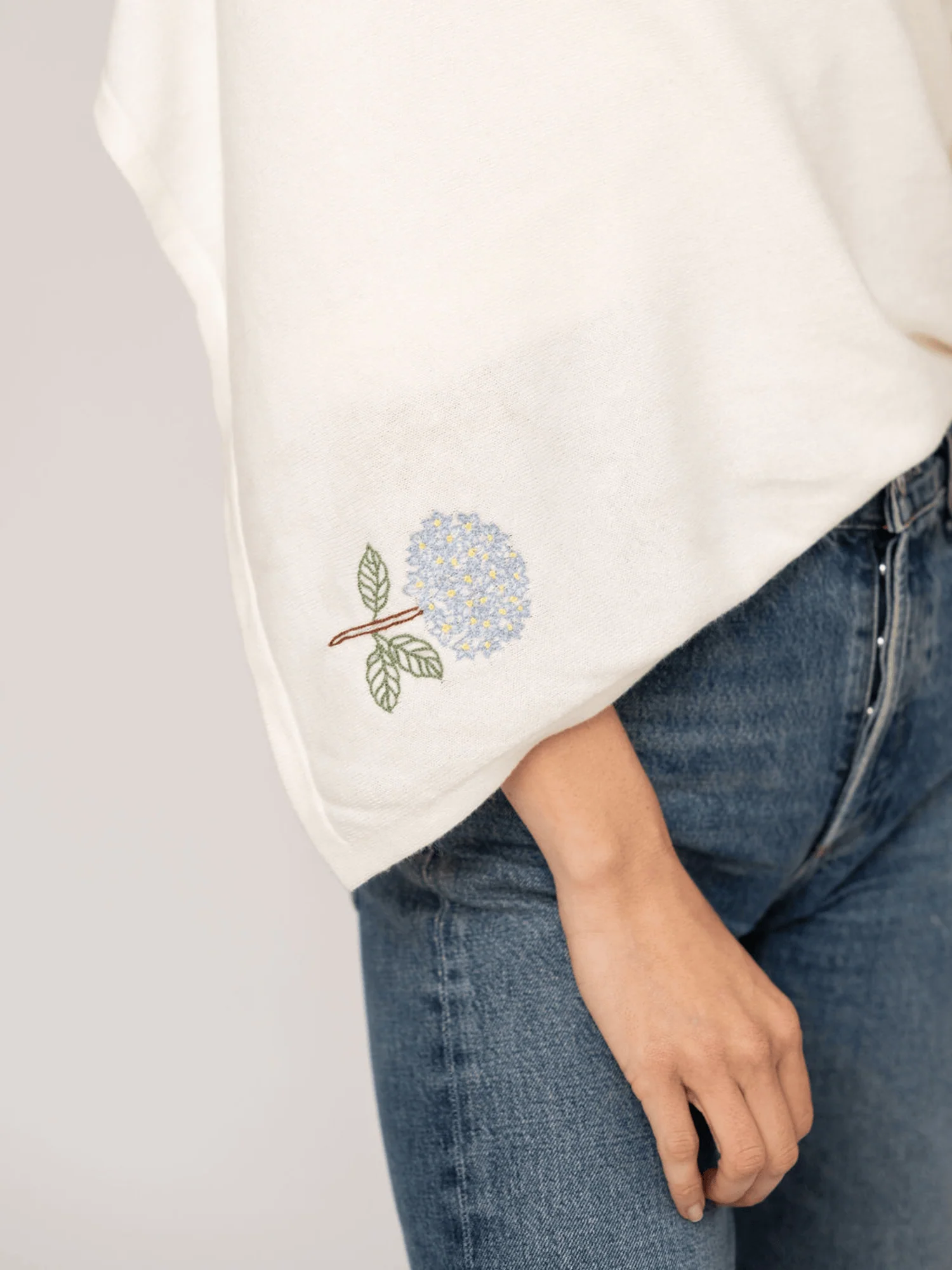 Cotton Cashmere Wrap in White - Image 4