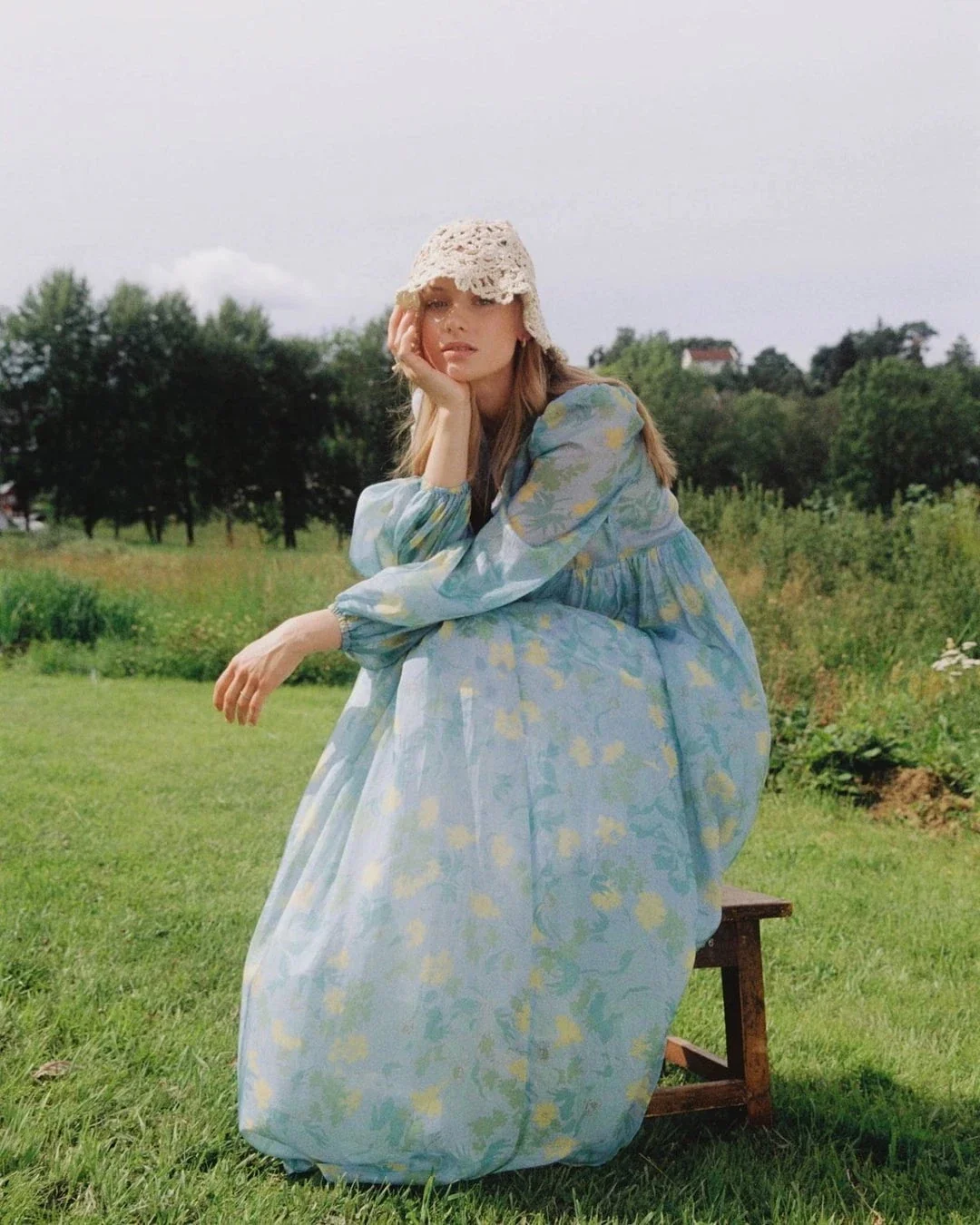 Cupro Relaxed Dress in Anemone Field - Image 3