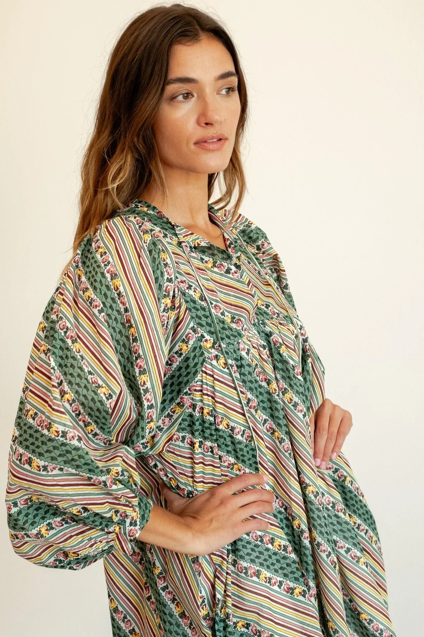 Daisy Dress in Rose Stripe - Image 2
