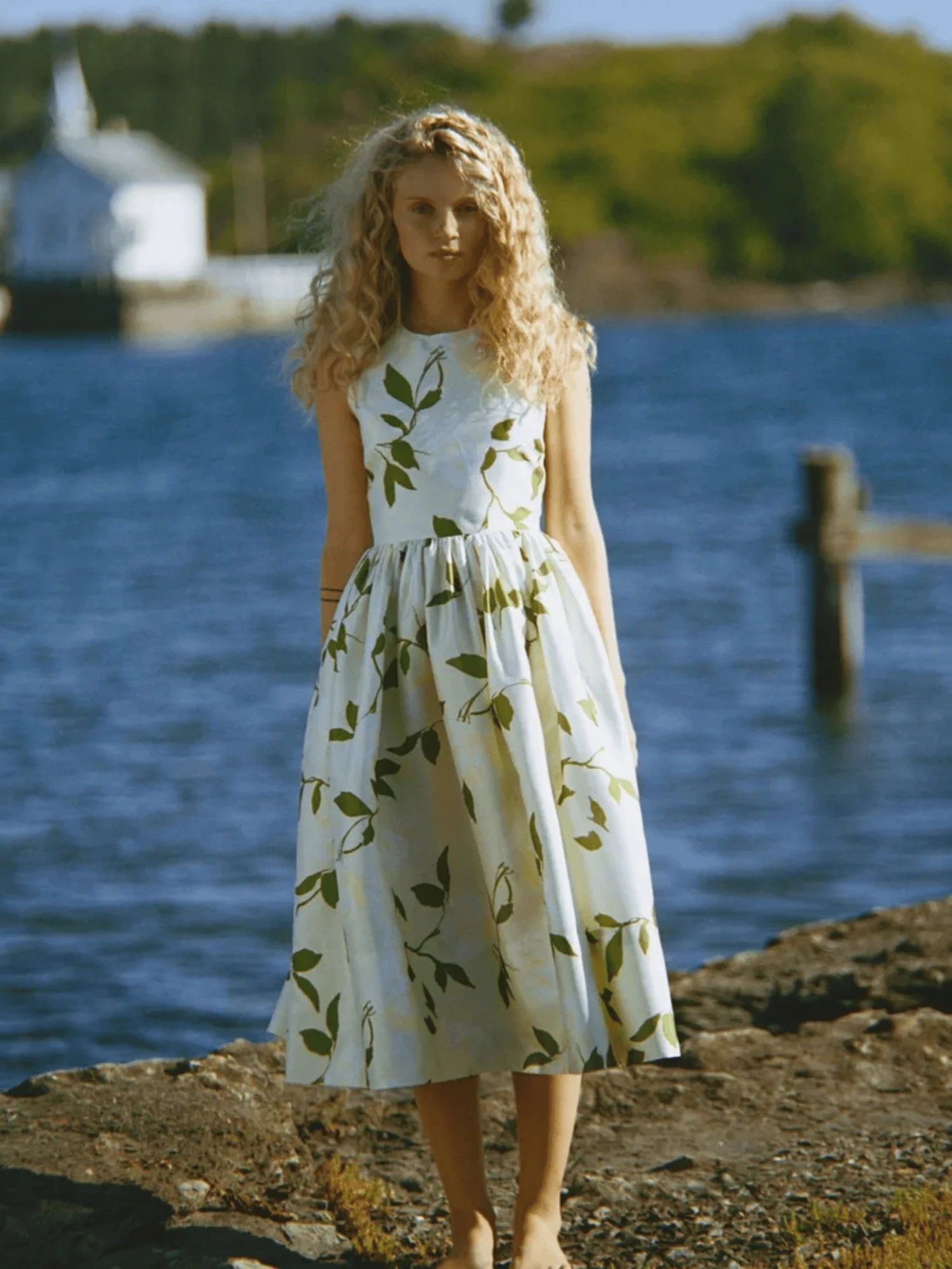 Taffeta Midi Dress in Soft Pastel - Image 2