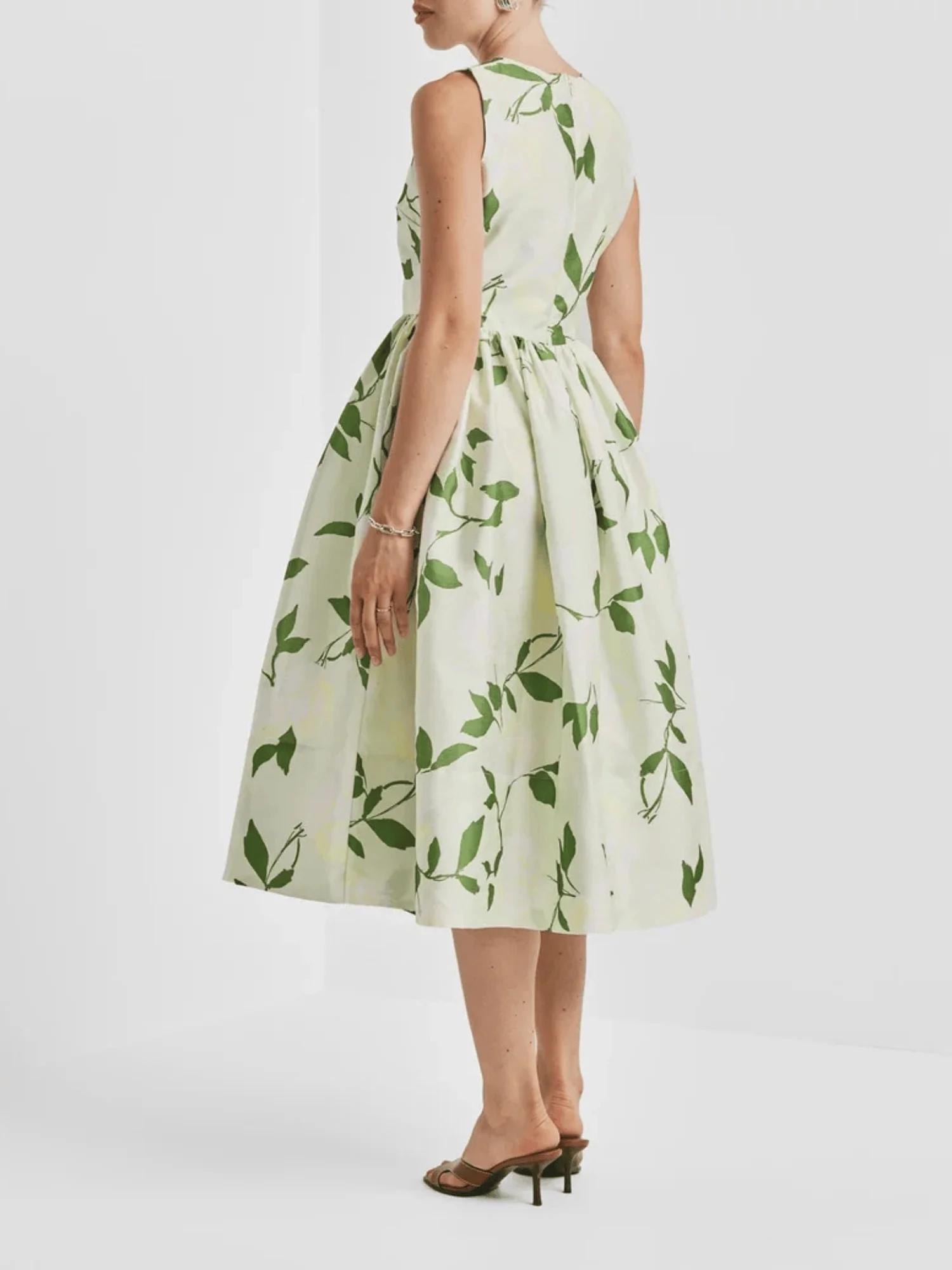 Taffeta Midi Dress in Soft Pastel - Image 3