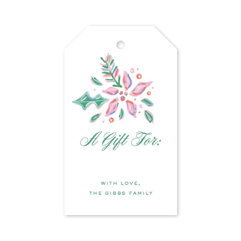 Pink Poinsettia Gift Tags