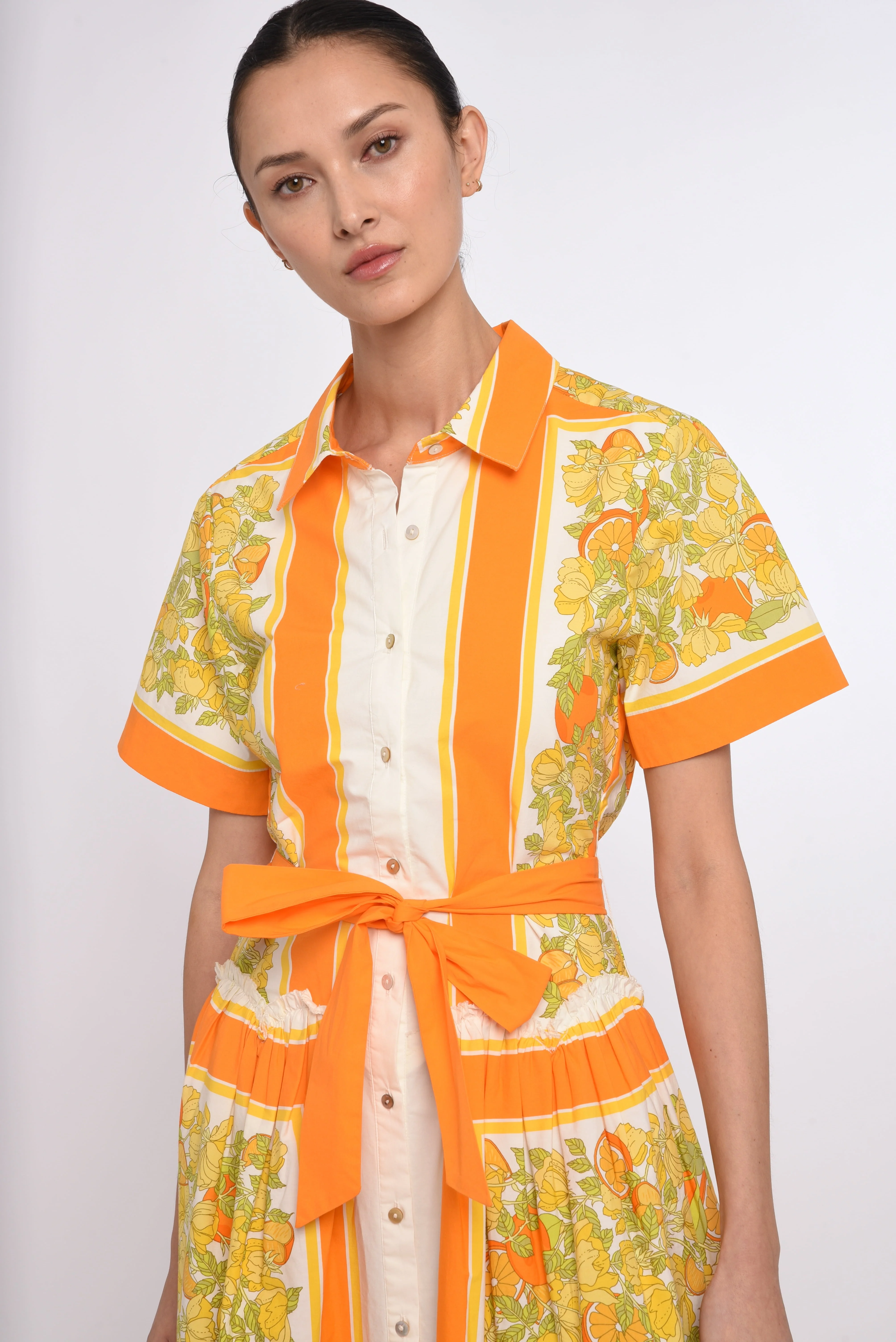 Drew Midi Dress in Orange Blossom - Image 2