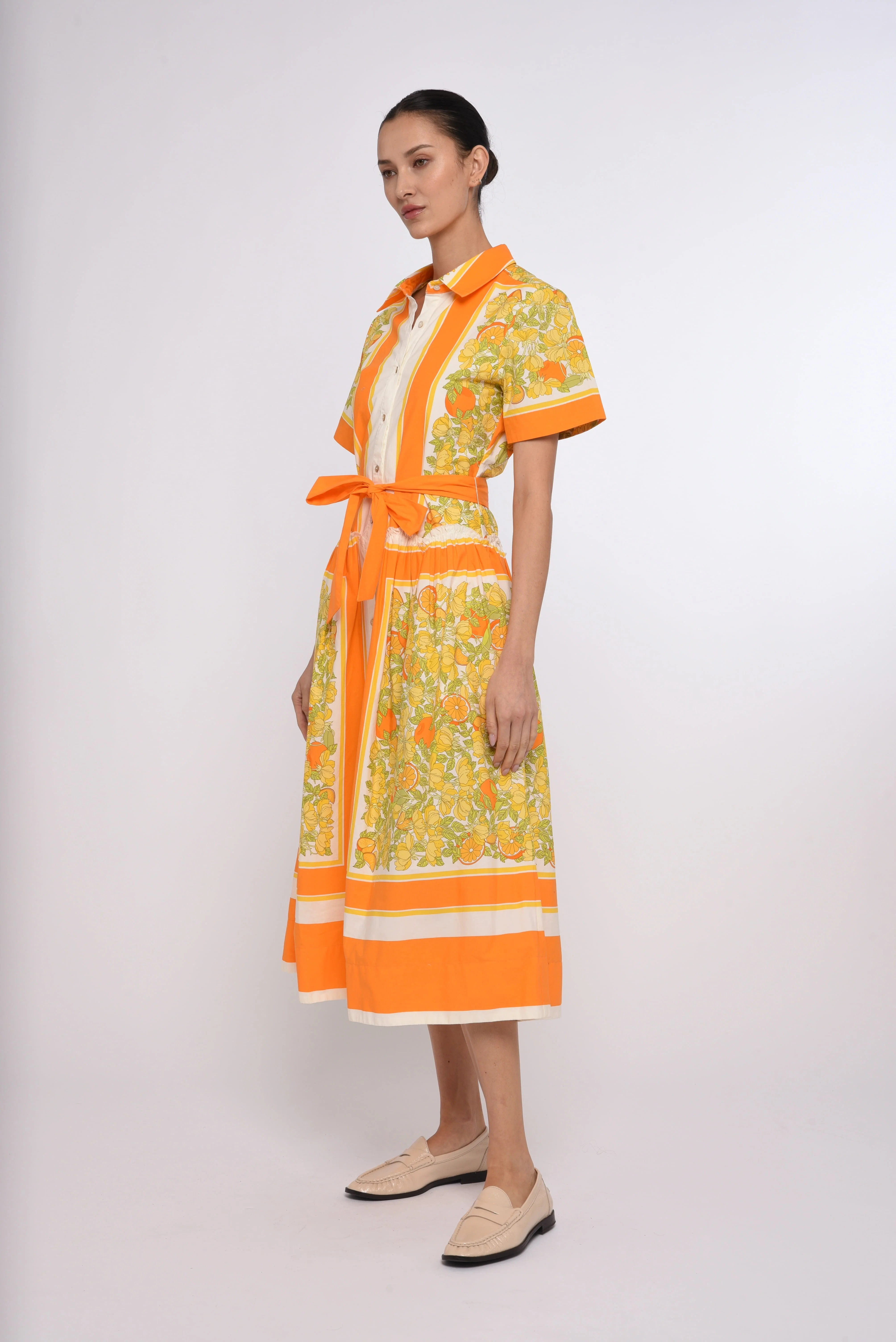 Drew Midi Dress in Orange Blossom - Image 3