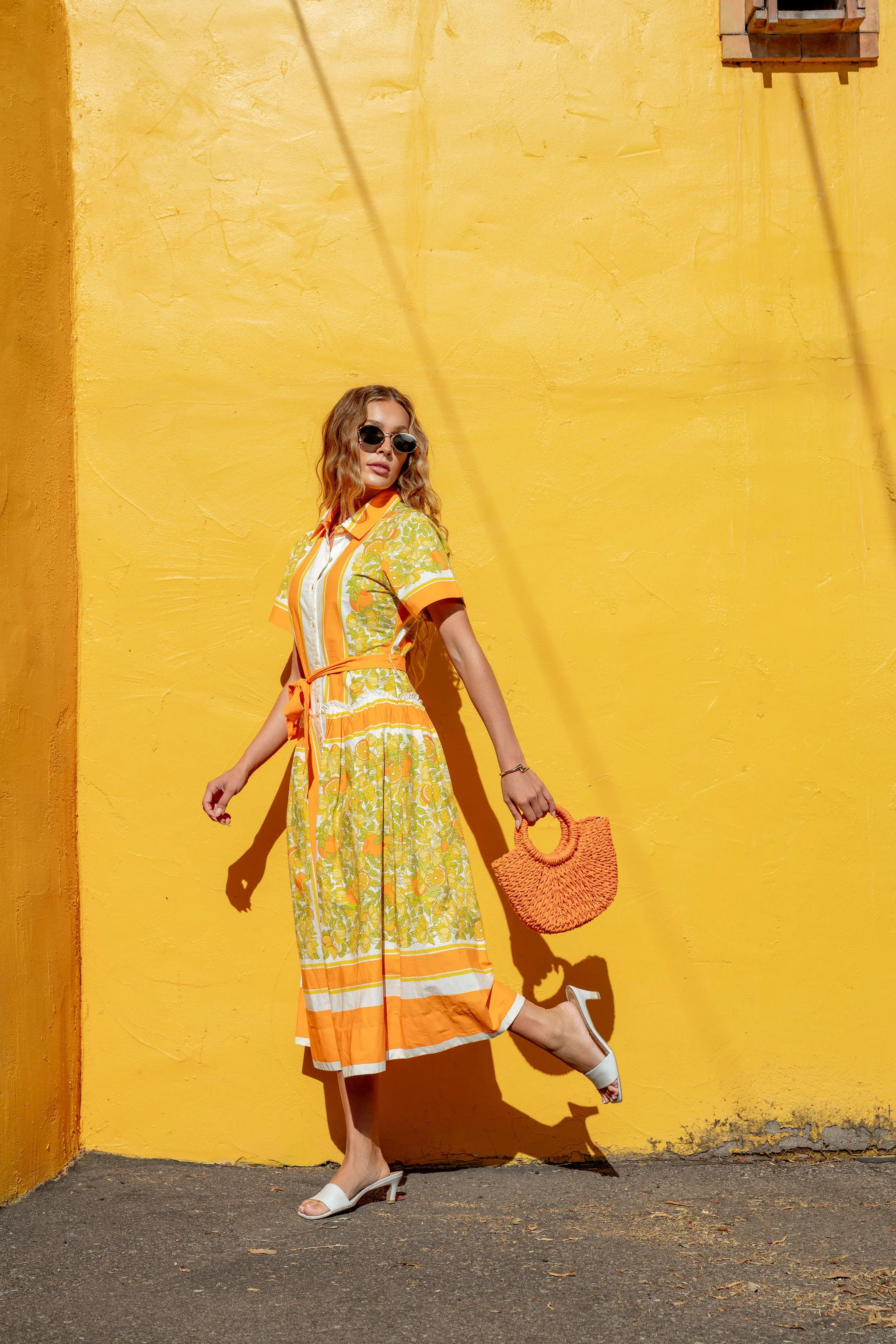 Drew Midi Dress in Orange Blossom - Image 5