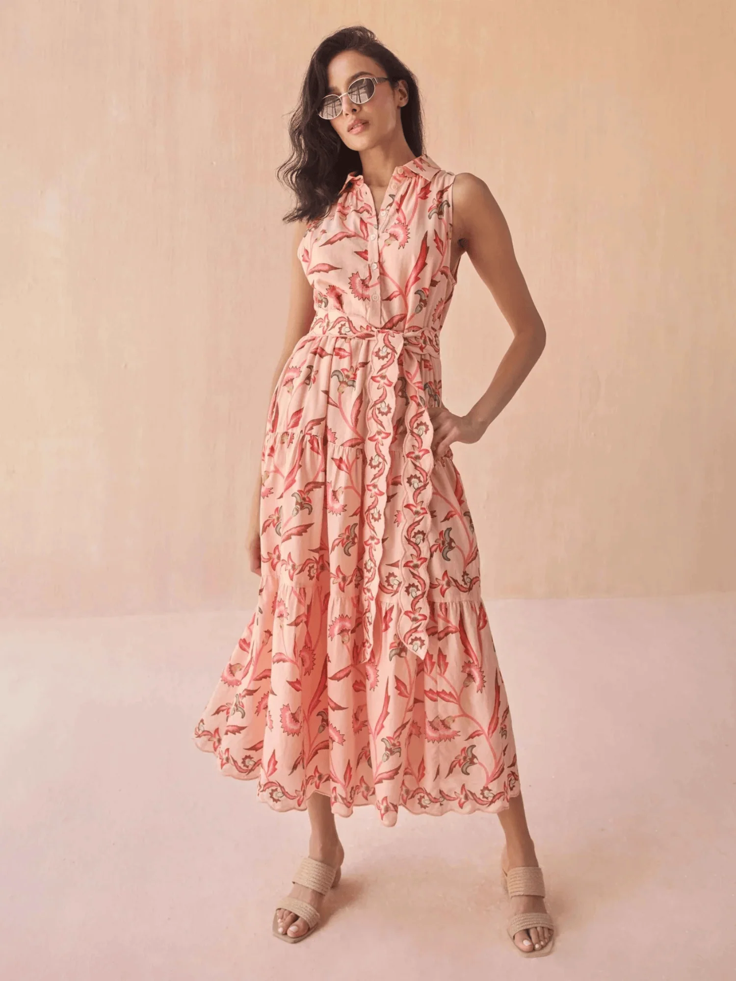 Emeline Maxi Dress in Camelia Peach - Image 2