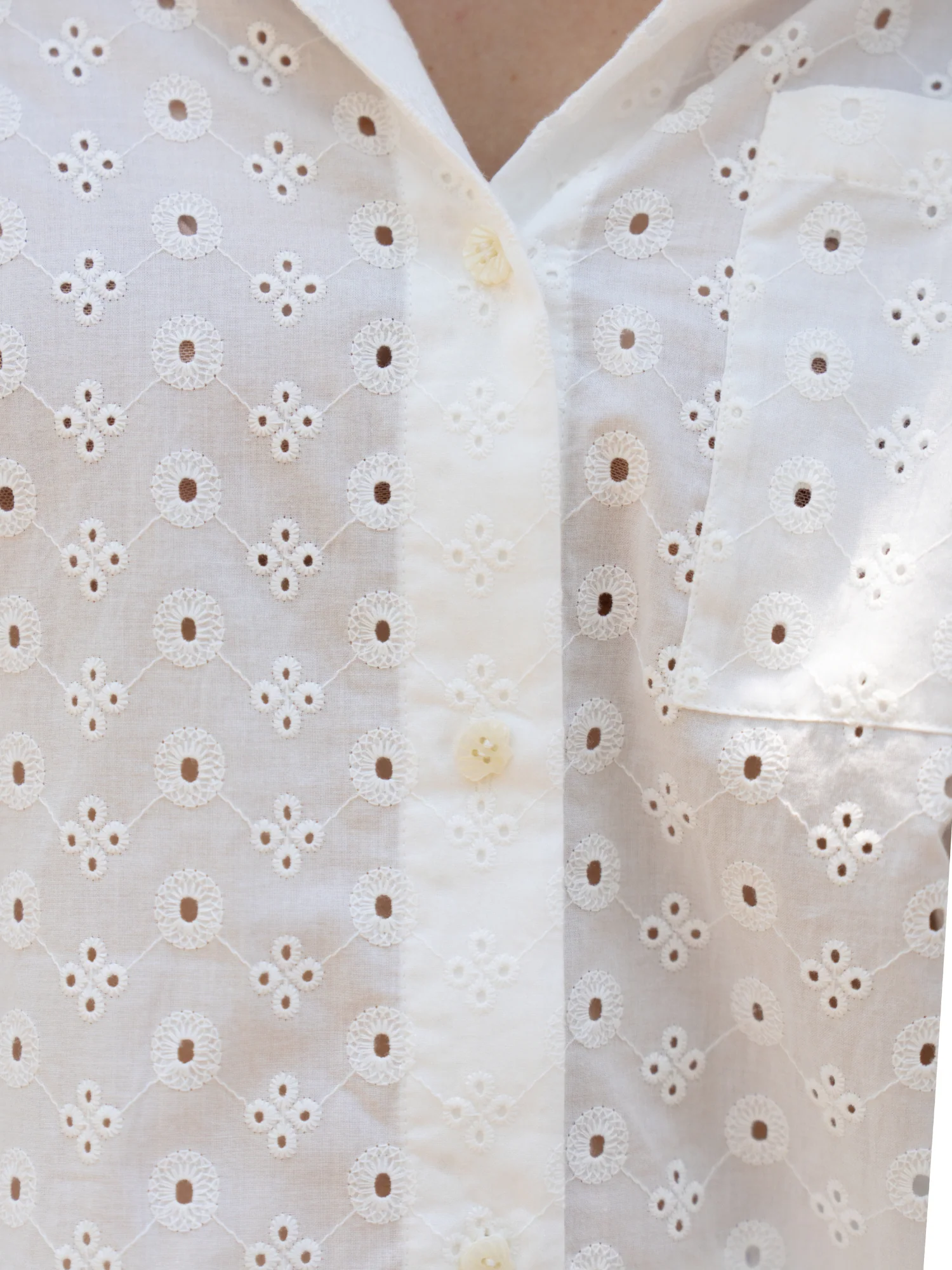 The White Whale Button Down in Ivory Eyelet - Image 2