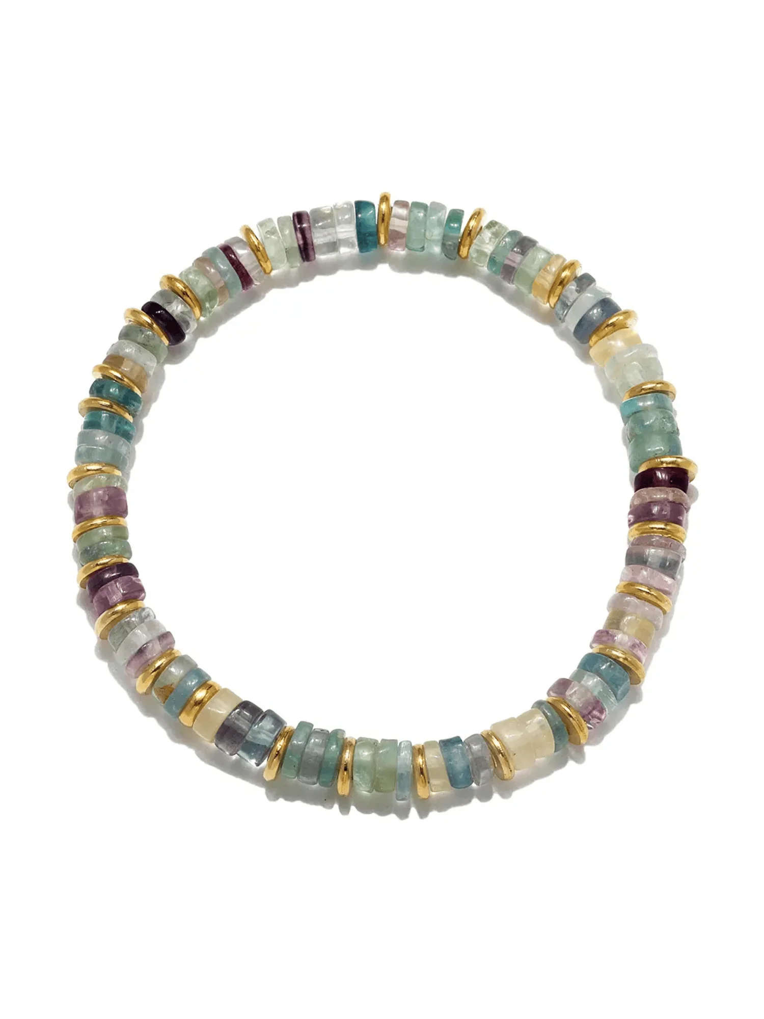 Fluorite Heishi Beaded Bracelet
