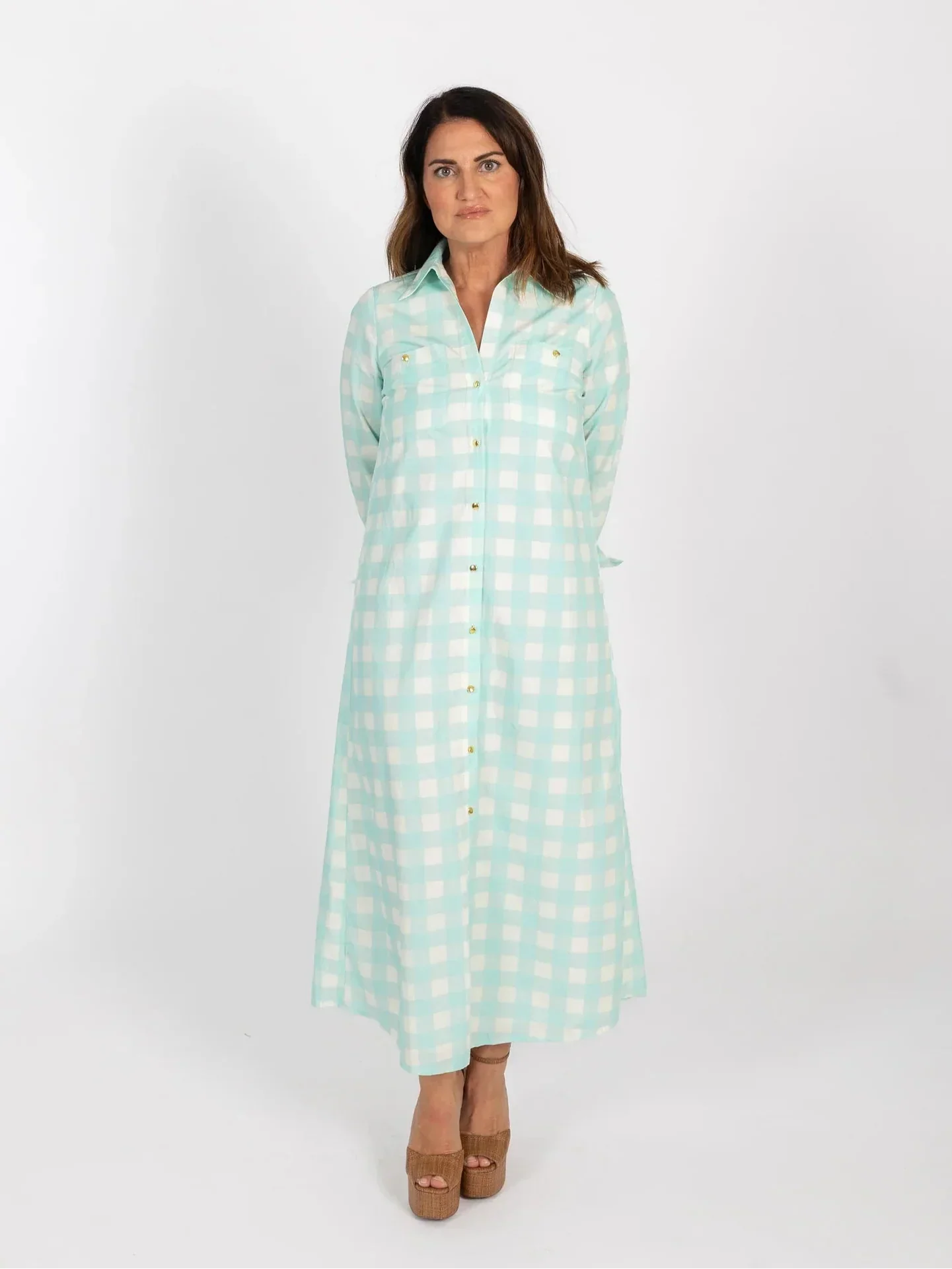 Harper Dress in Blue Buffalo Check
