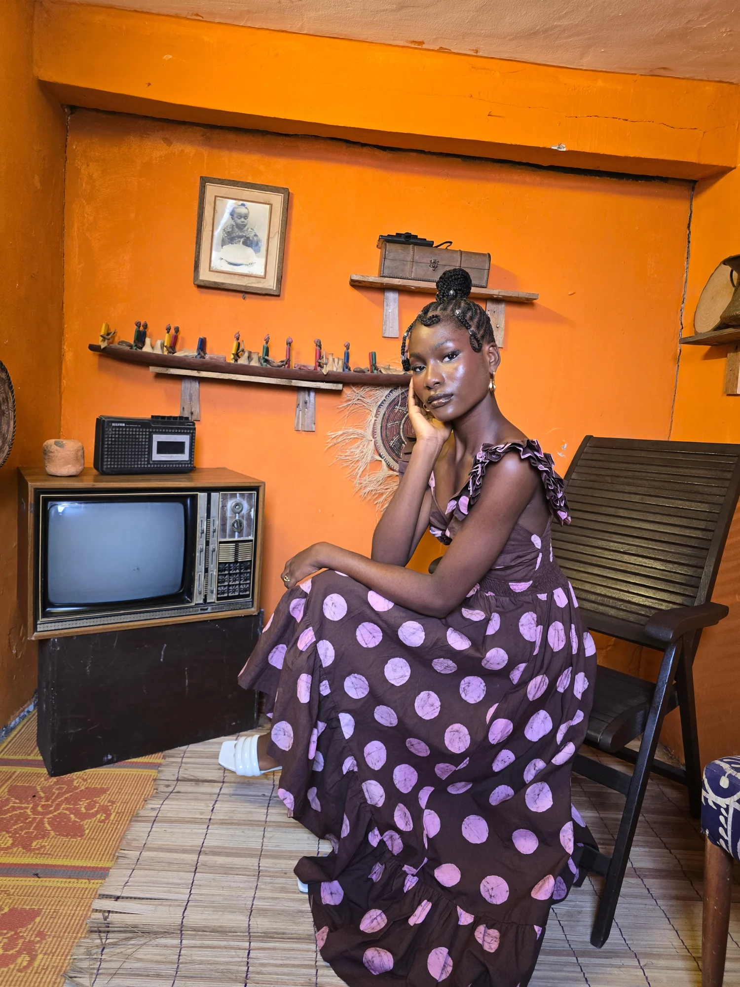 Ibukun Dress in Pink Polka Dot - Image 3