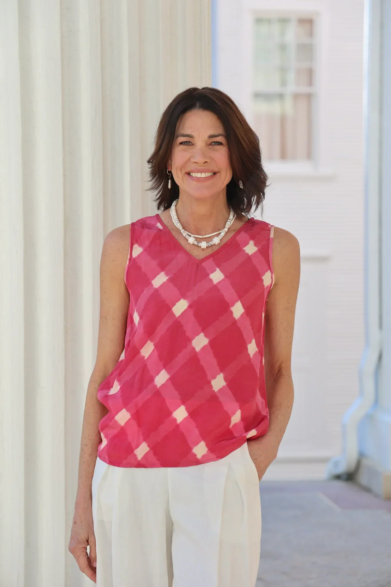 Isla Tank Top in Raspberry - Image 2