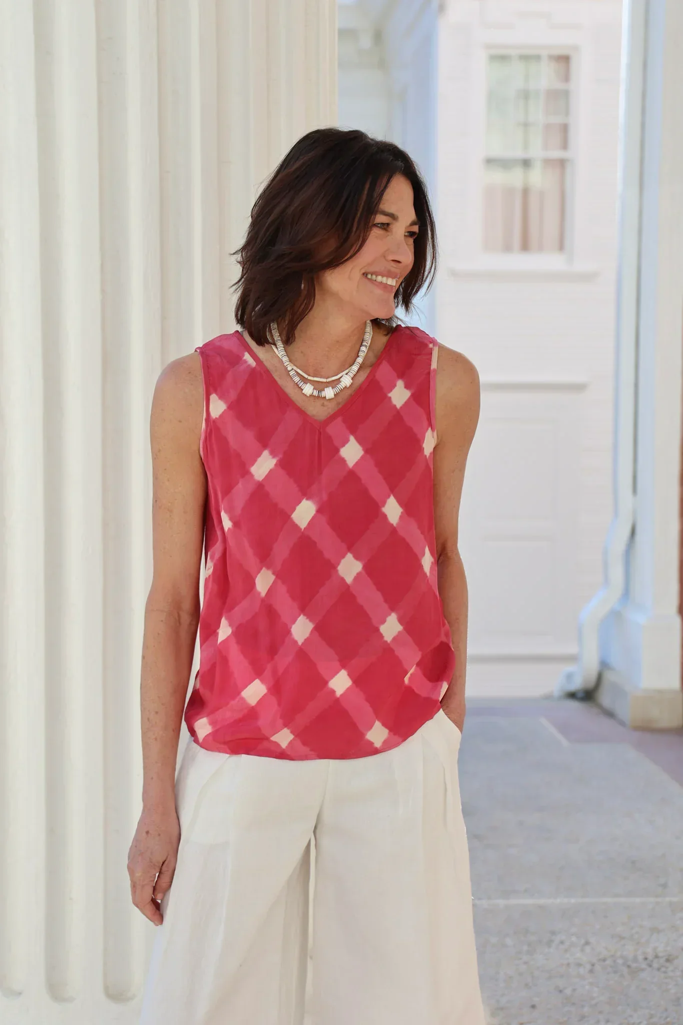 Isla Tank Top in Raspberry - Image 7