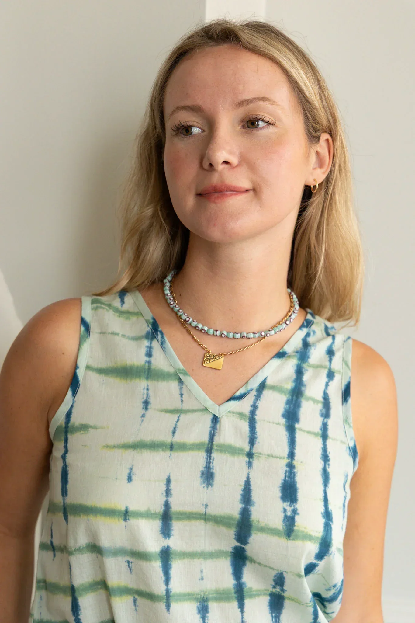 Isla Tank Top in Smoke Green & Teal Tie Dye - Image 7