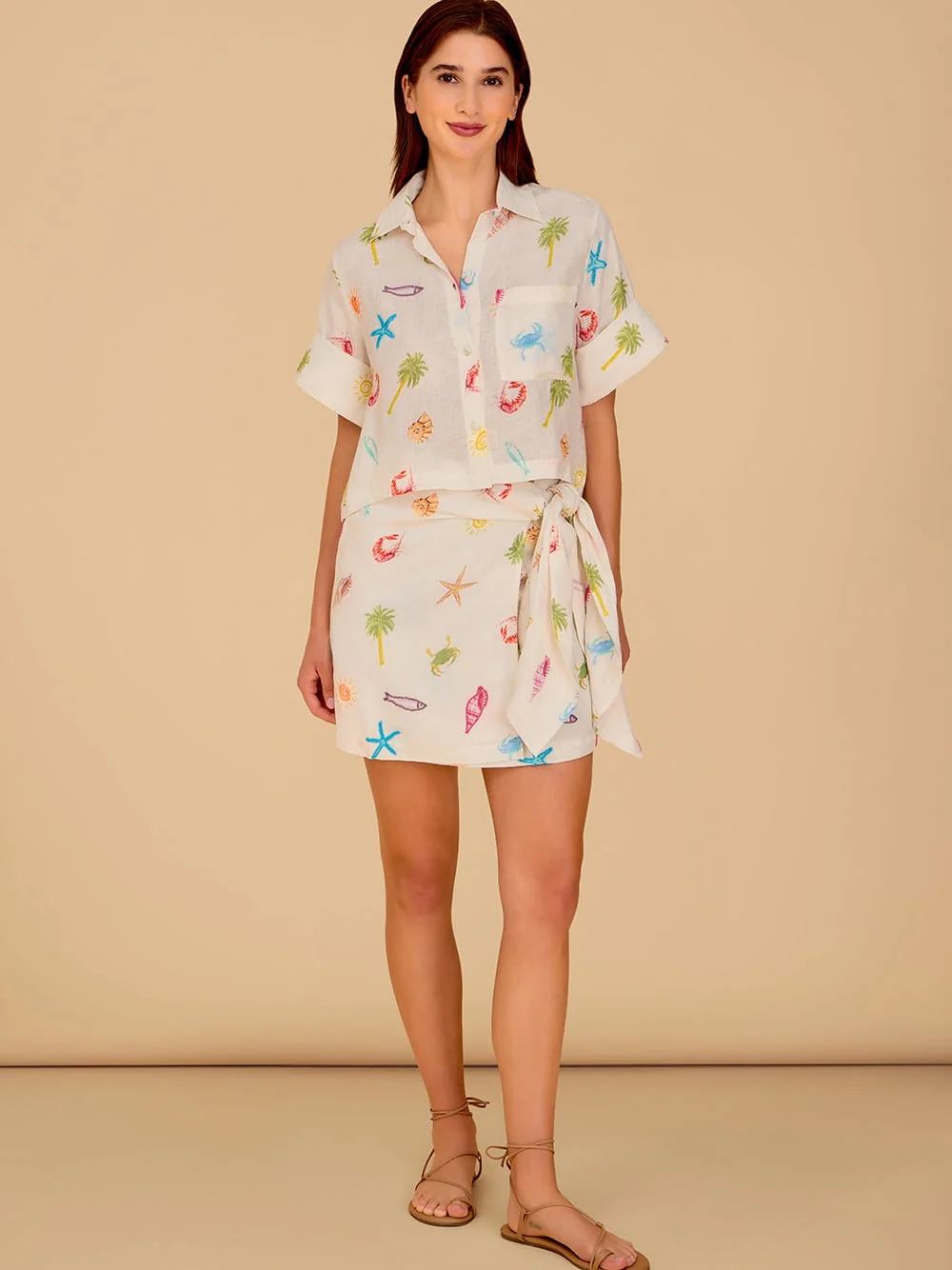 Isla Wrap Skirt in Oceano