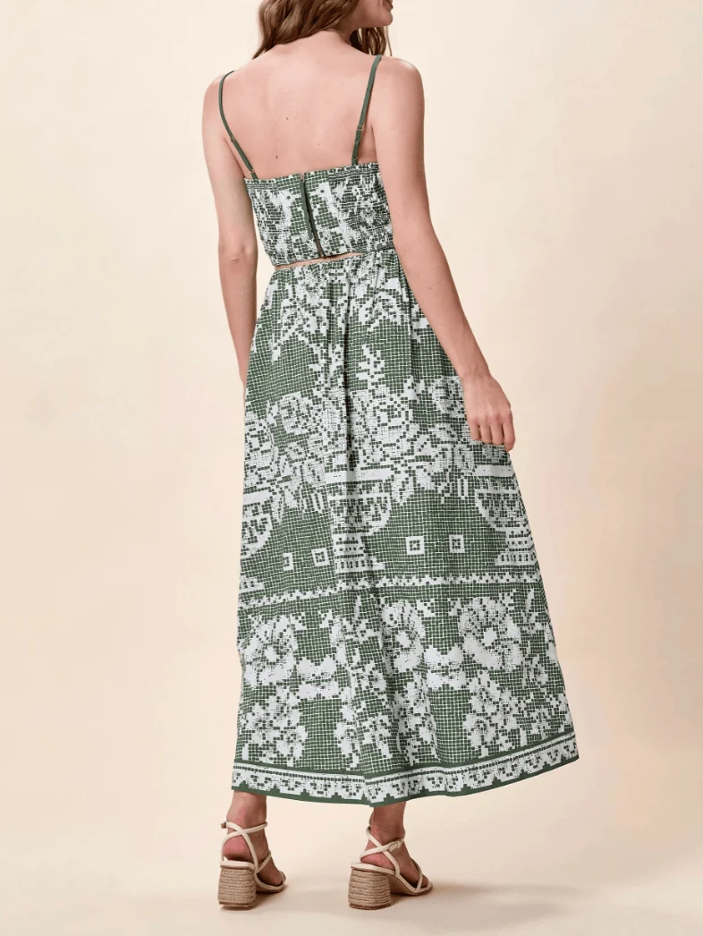Jasmine Ankle Skirt in Verdant Flight - Image 3