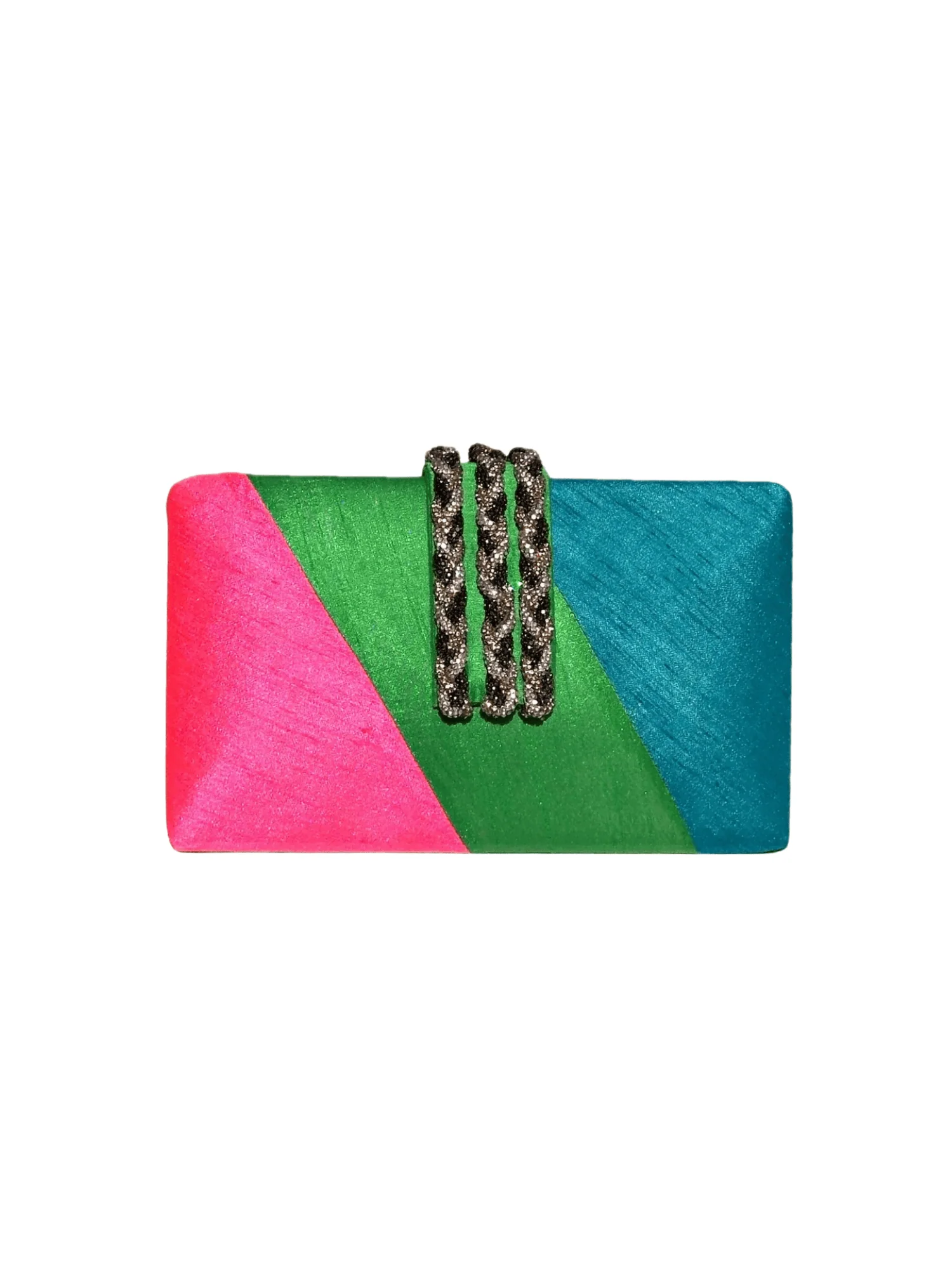 Jeweled Braided Fringe Clutch