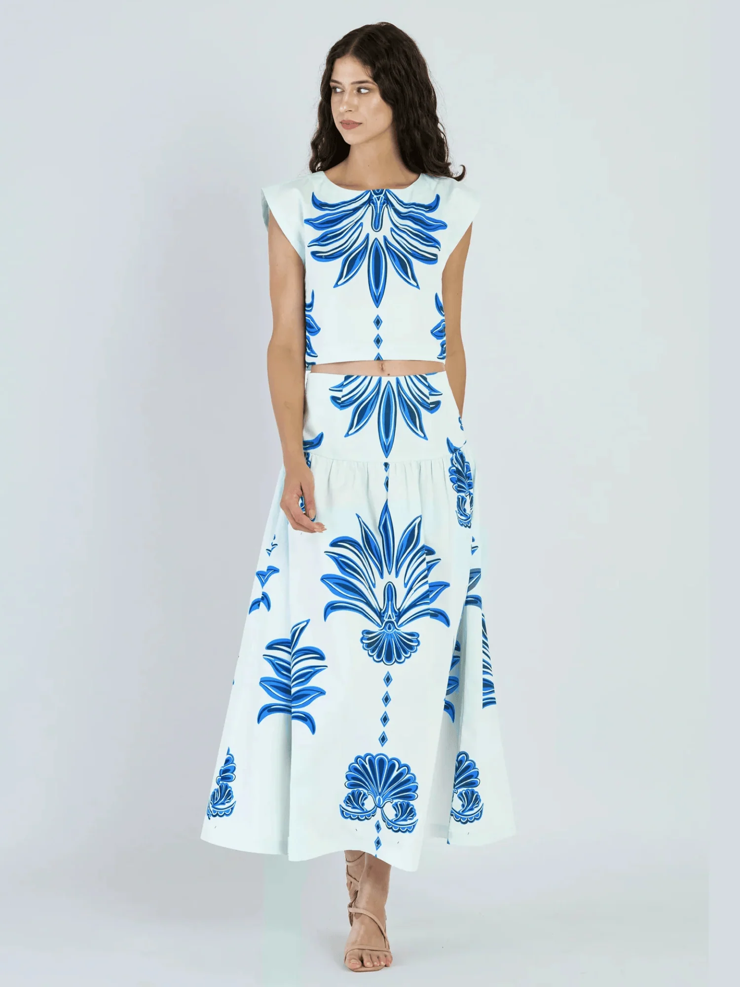 Kara Skirt in Palm Springs Navy - Image 2