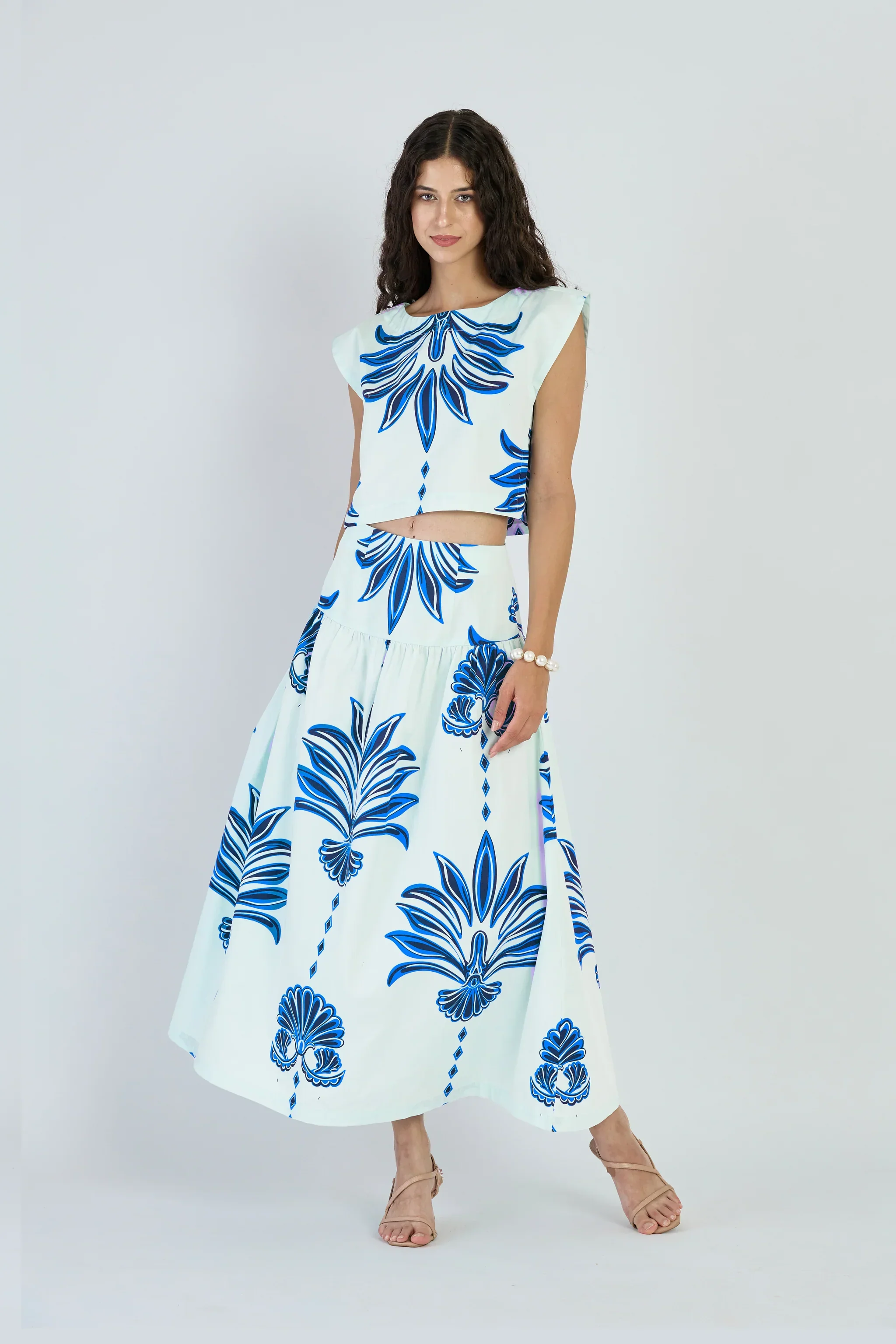 Kara Skirt in Palm Springs Navy - Image 3