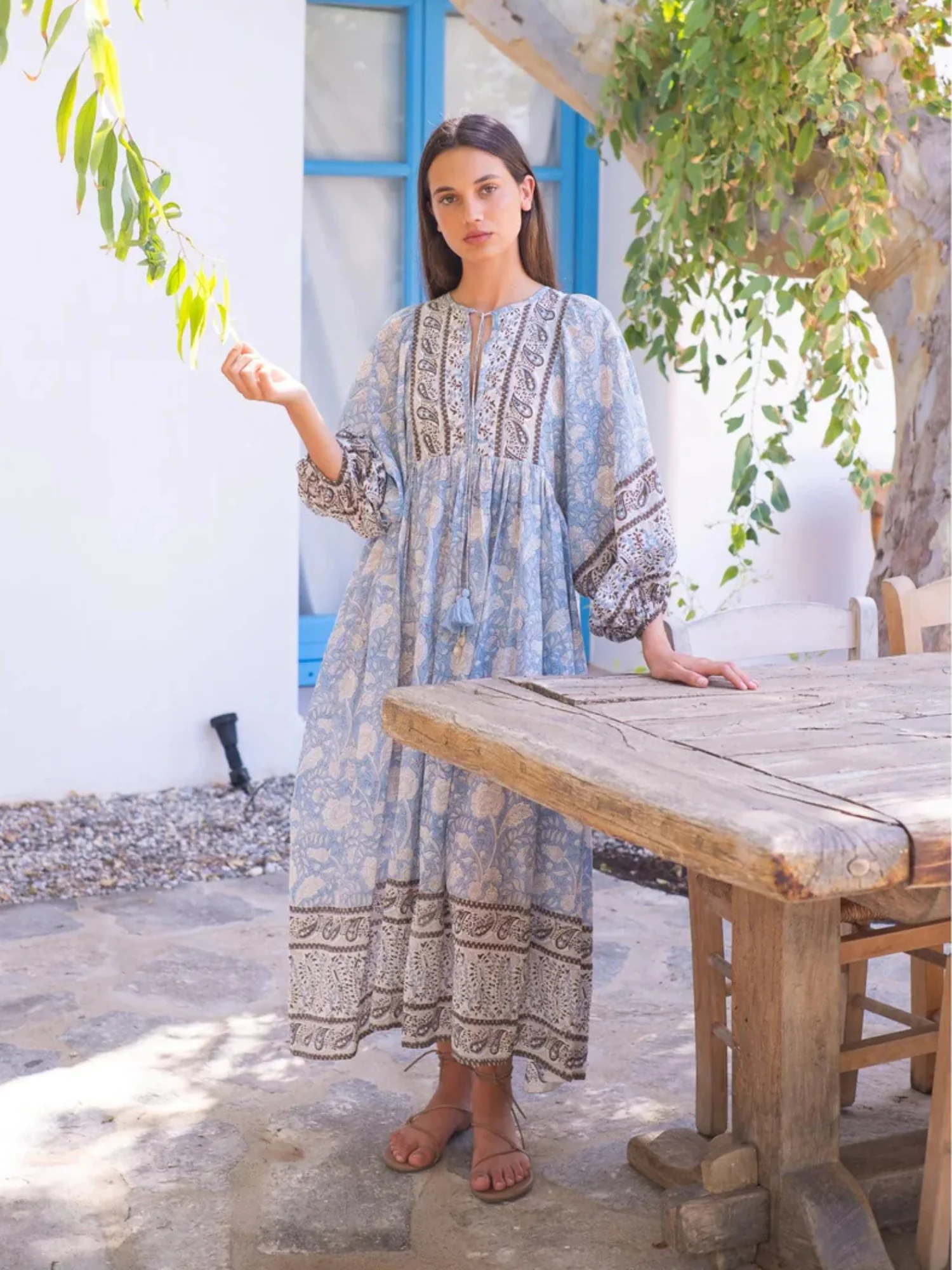Sylvie Cotton Maxi Tunic Dress - Image 3