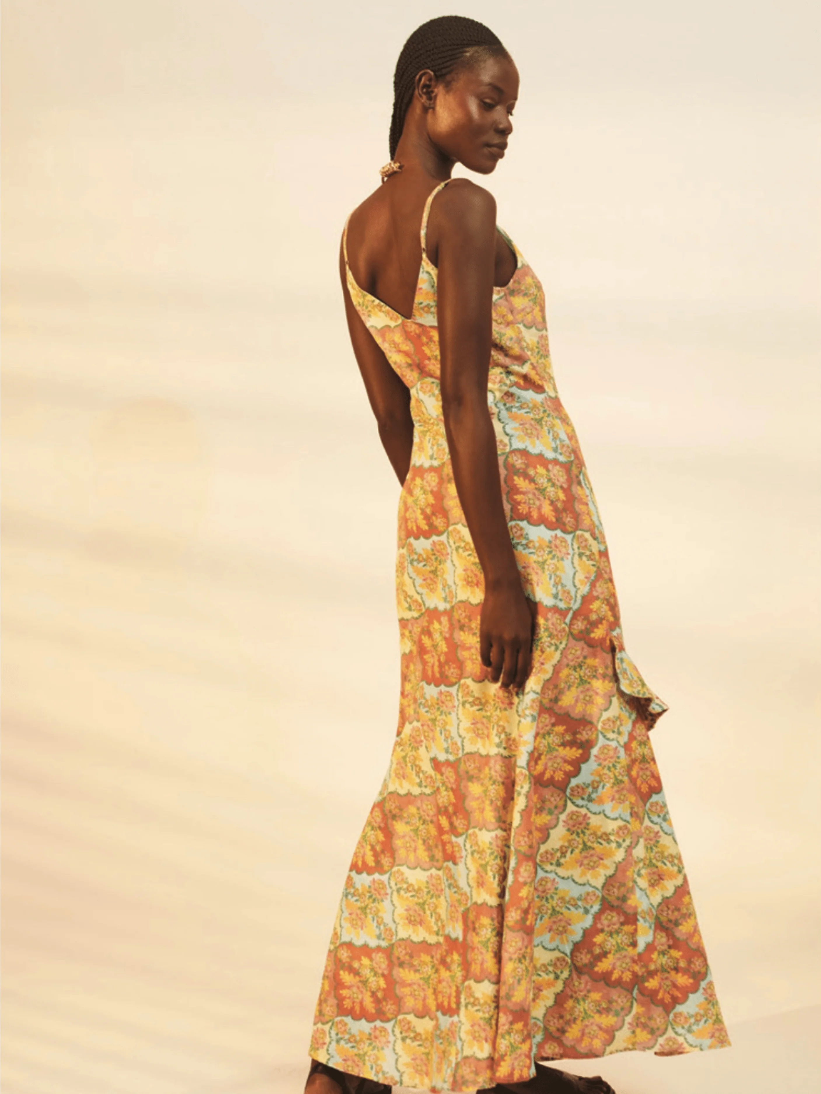 Kataya Midi Dress in Tablecloth Print - Image 2
