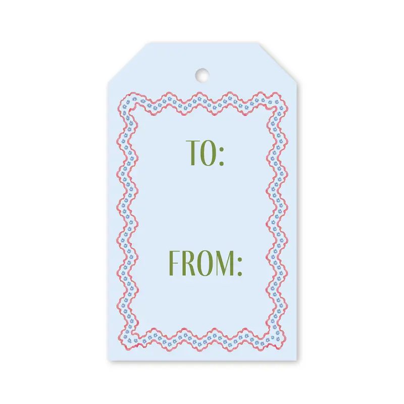 Lamia Damask Blue Gift Tags - Image 2