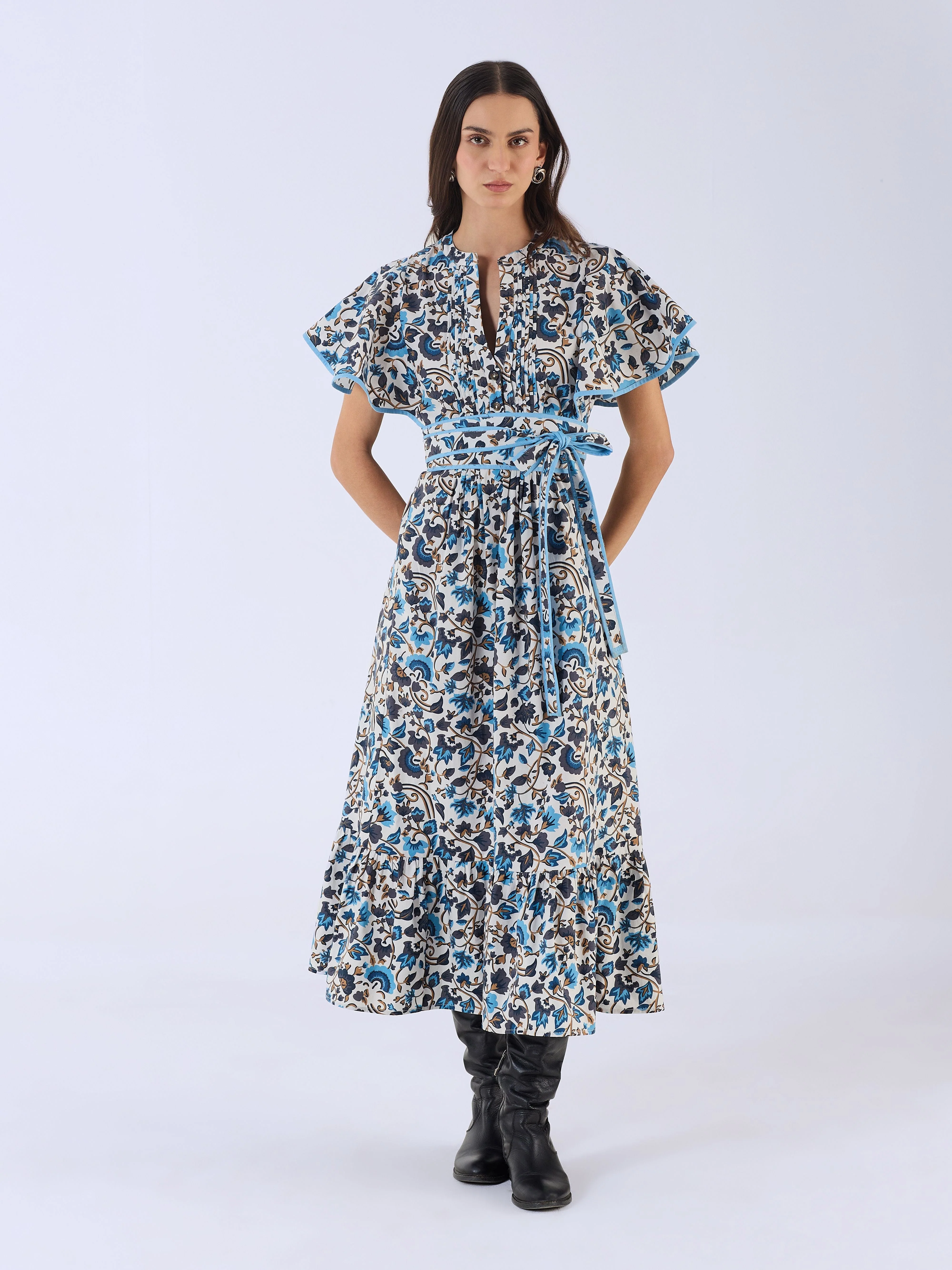 Leni Dress in Last Blooms Blue