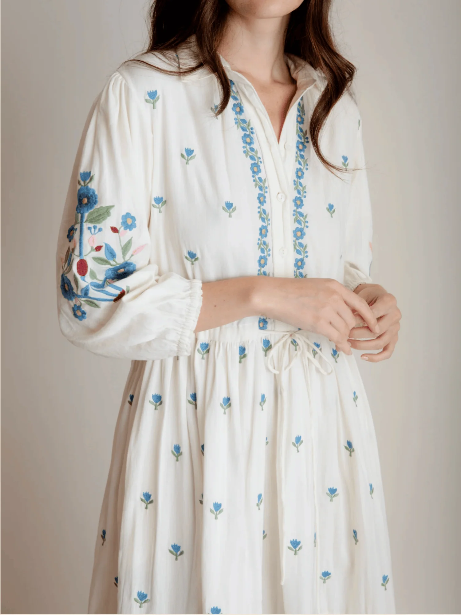 Lina Dress in Aegean Embroidery - Image 5