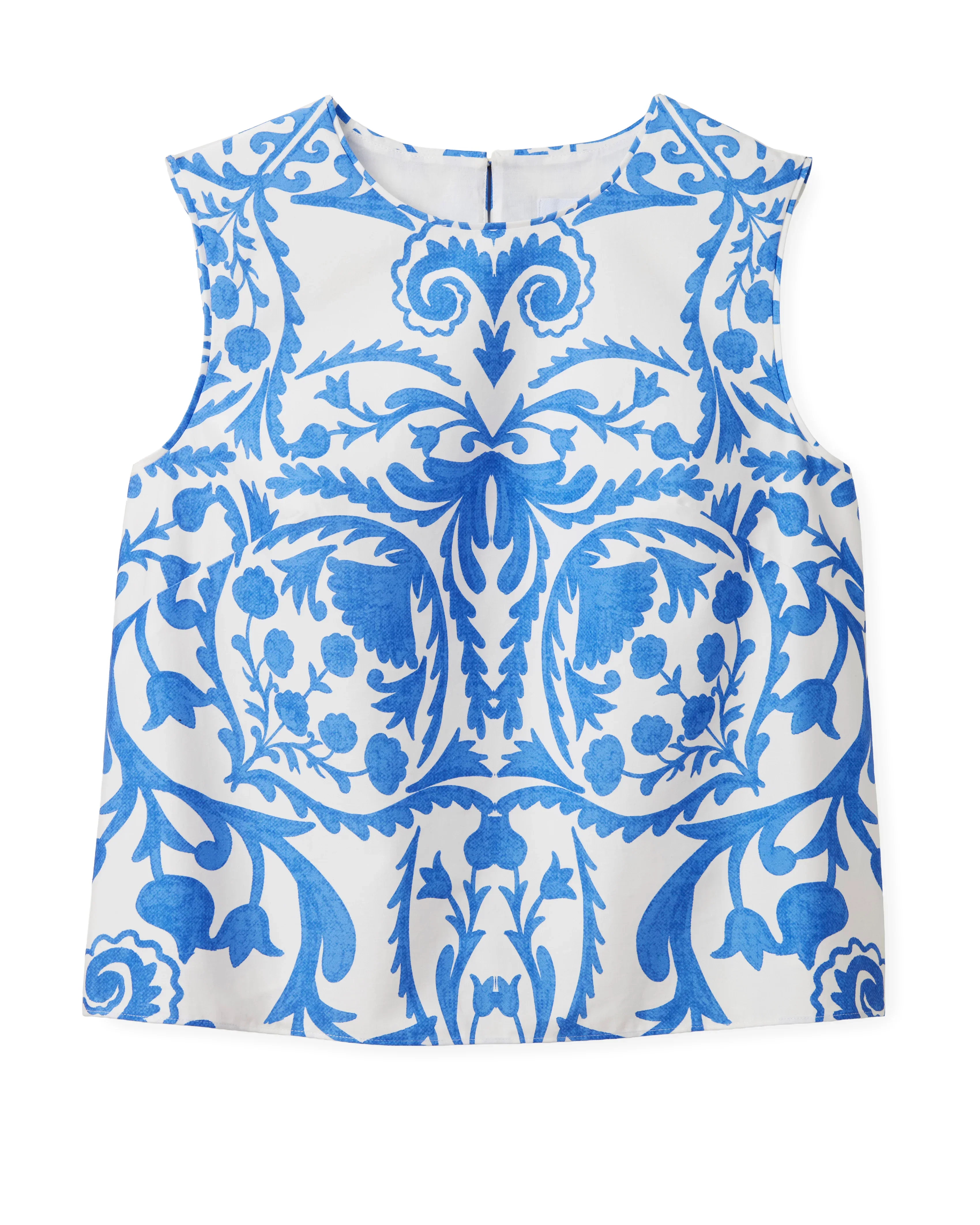 Linda Top in Provence Blue Faraway Print