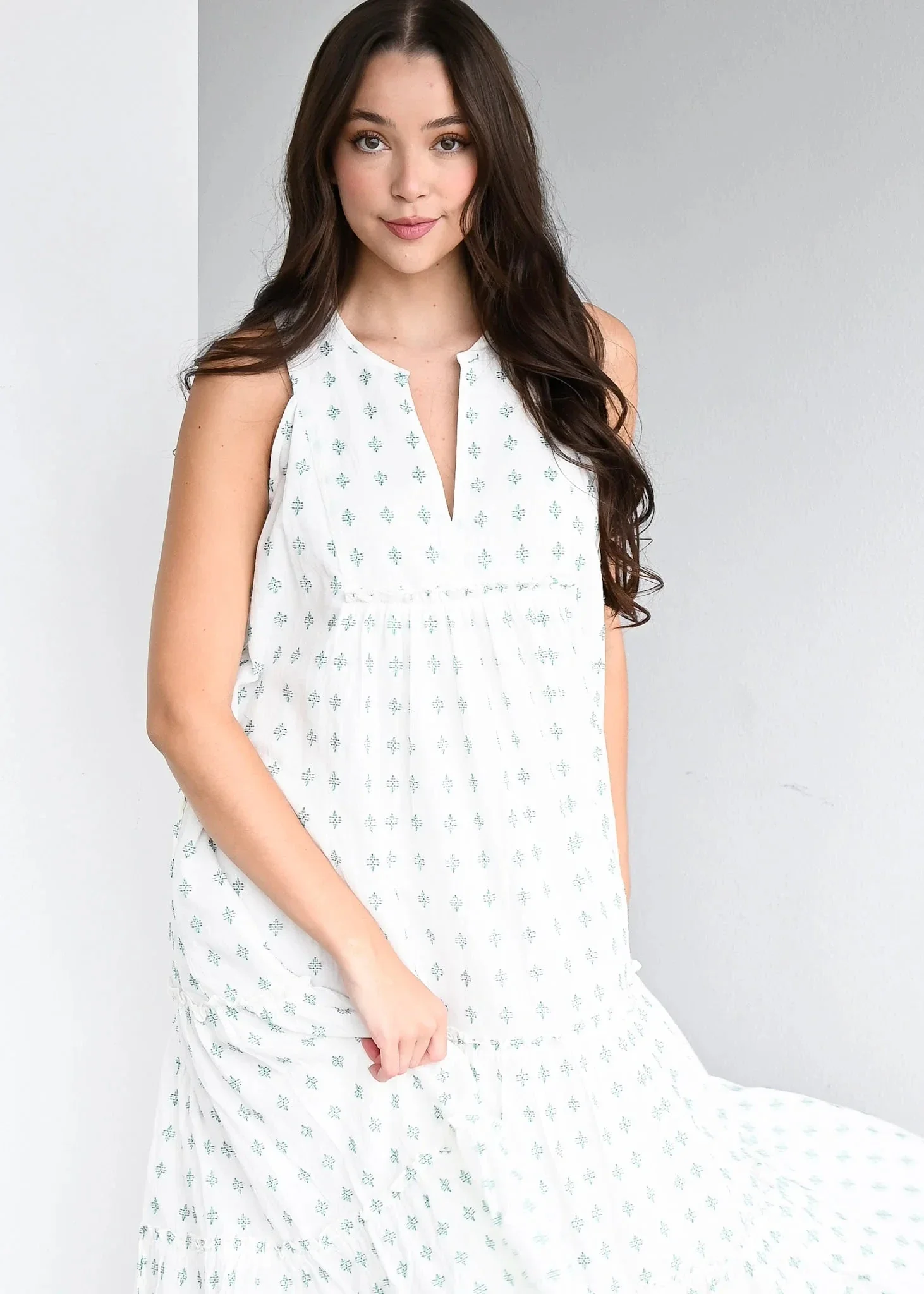 Long Tiered Dress Crosshatch - Image 2