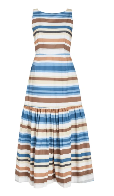 Low-Back Dress in Cool Stripe - Image 5