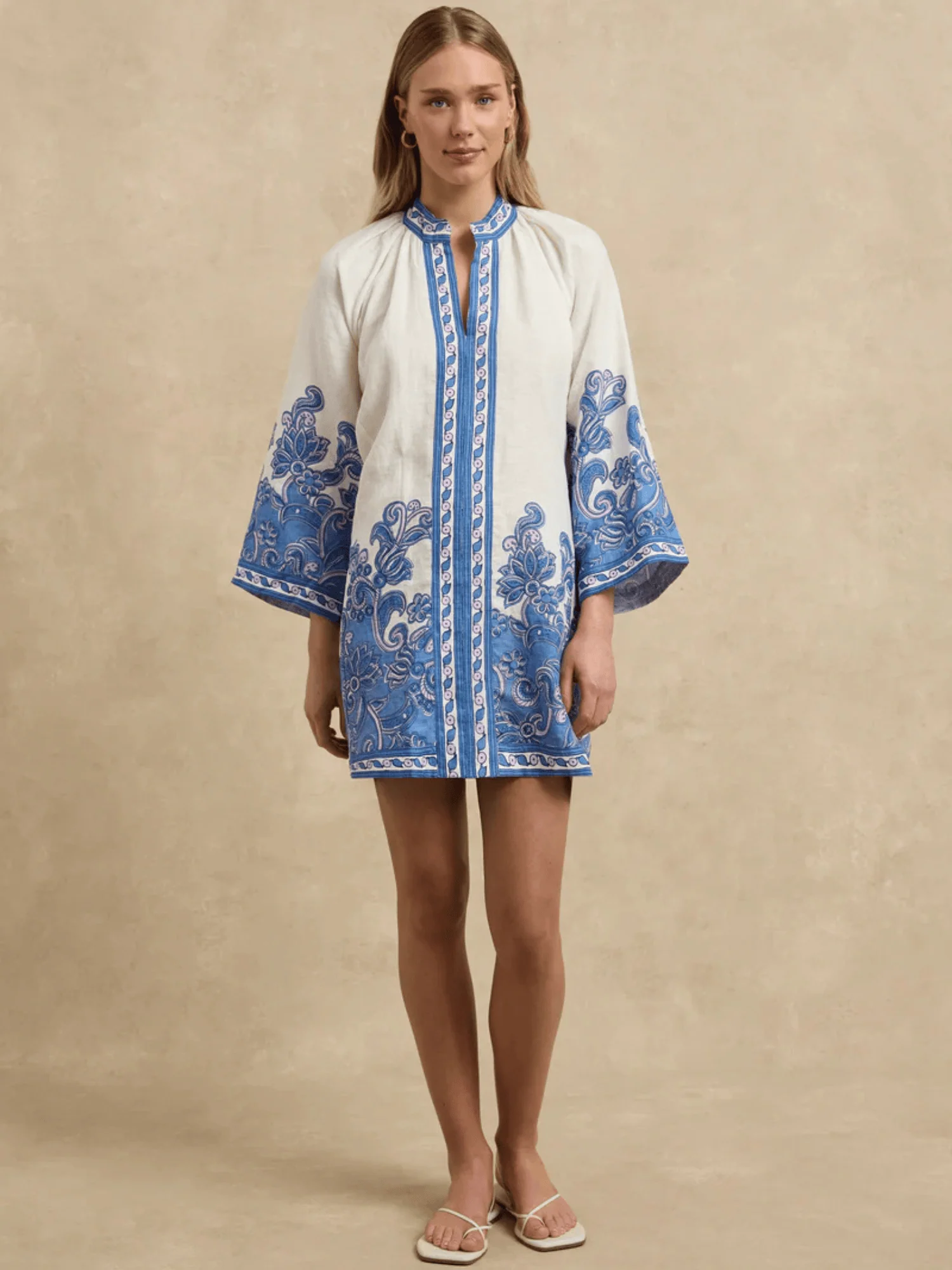 Lumi Dress in Brocade Azul