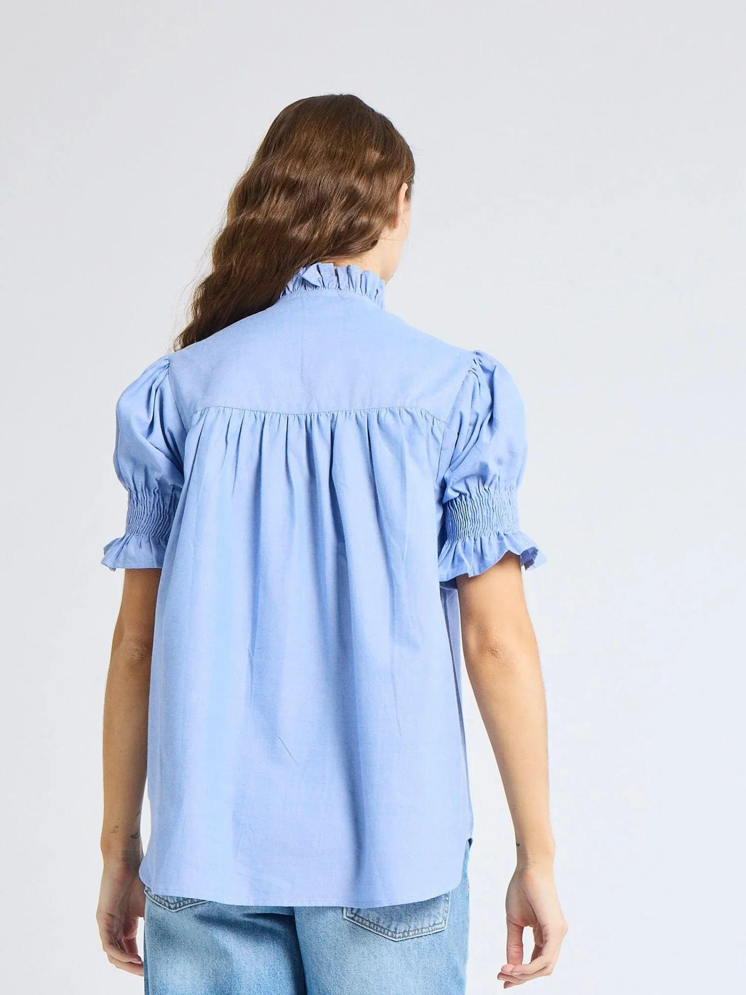 Marnie Top in Blue Oxford - Image 5