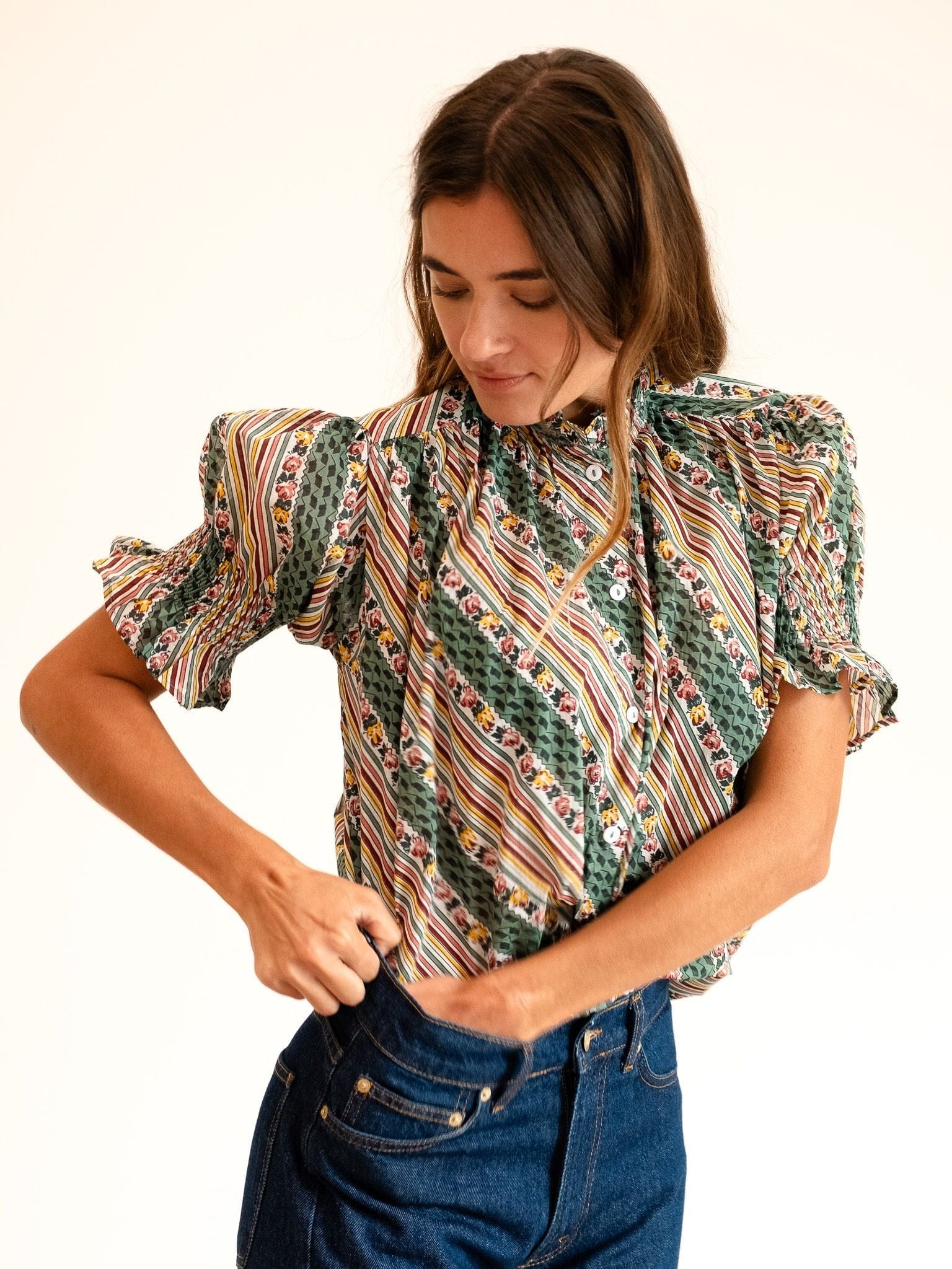Marnie Top in Rose Stripe - Image 4