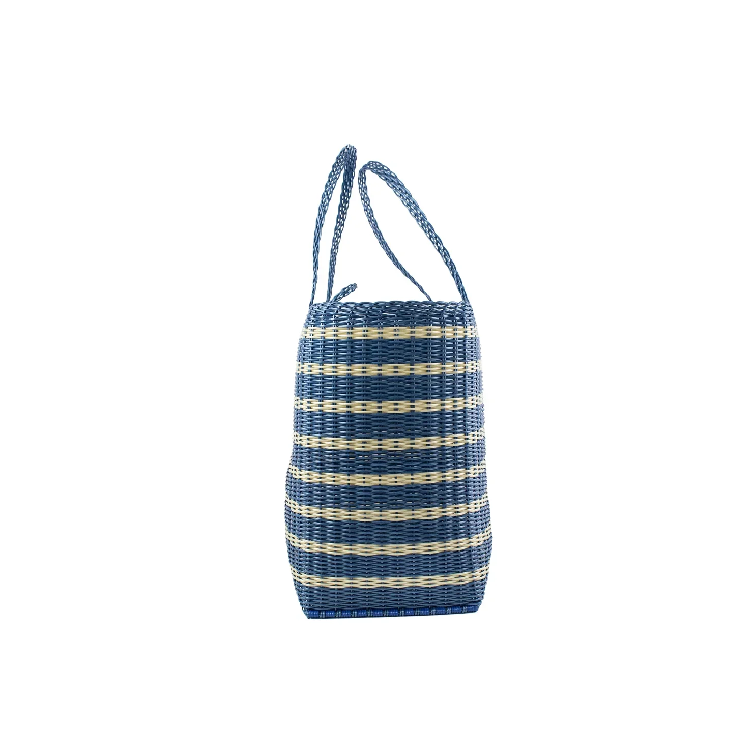 Medium Fog Blue Tote in Sailor Stripe - Image 4