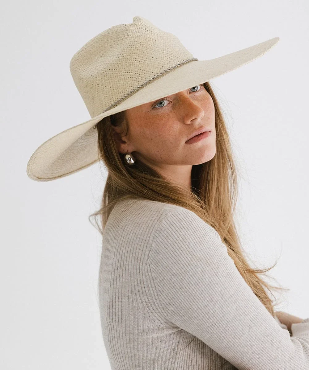 Meg Wide Brim Panama Straw Hat - Image 4