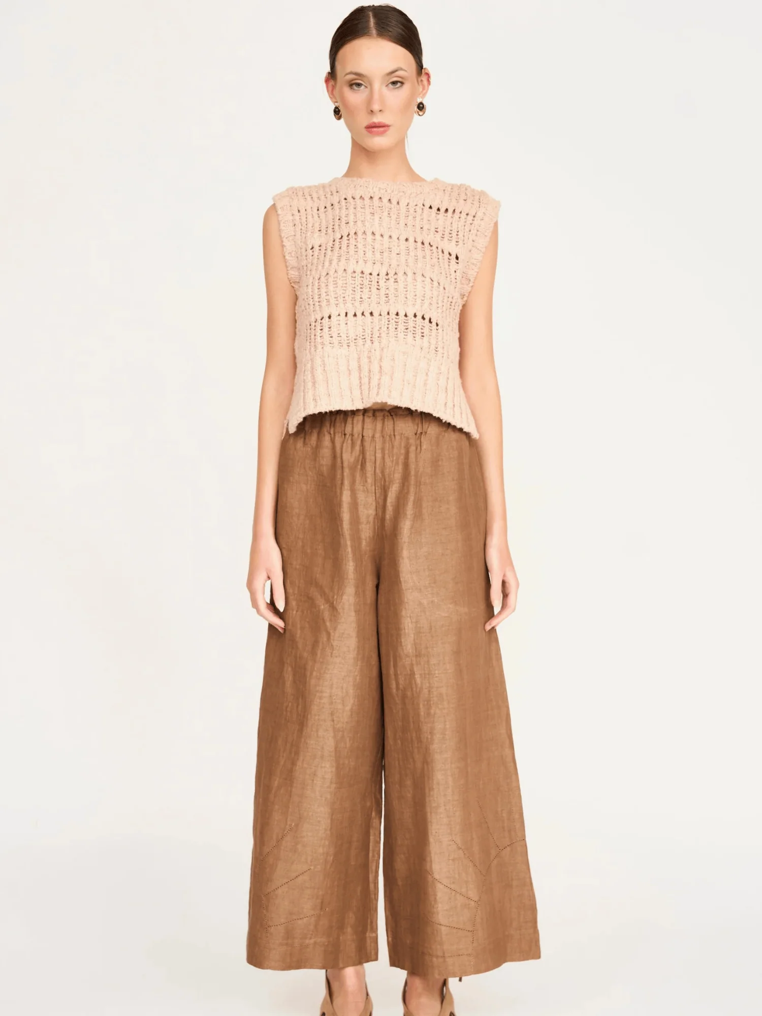 Mirth Pant in Brownie Linen
