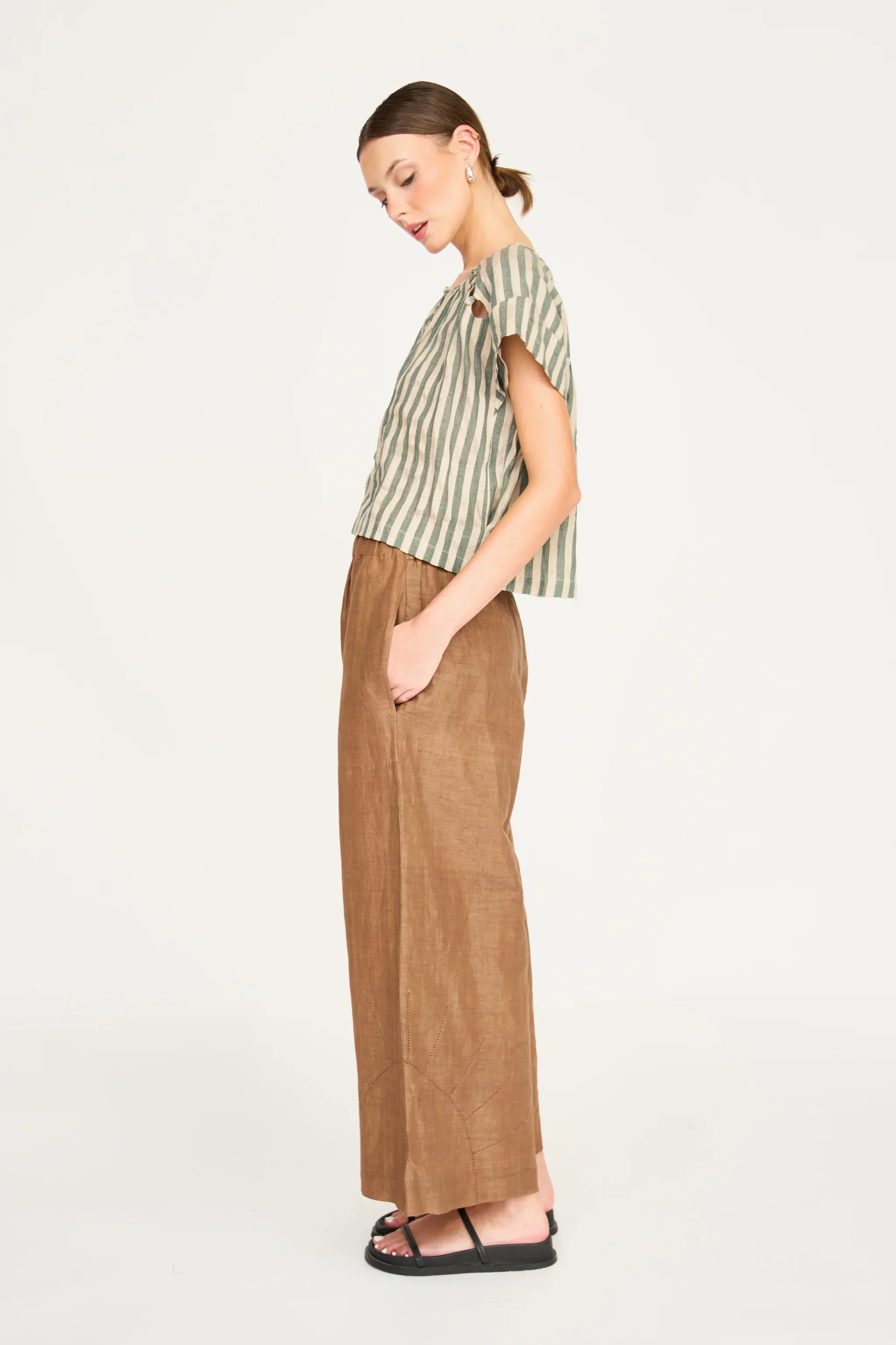Mirth Pant in Brownie Linen - Image 6